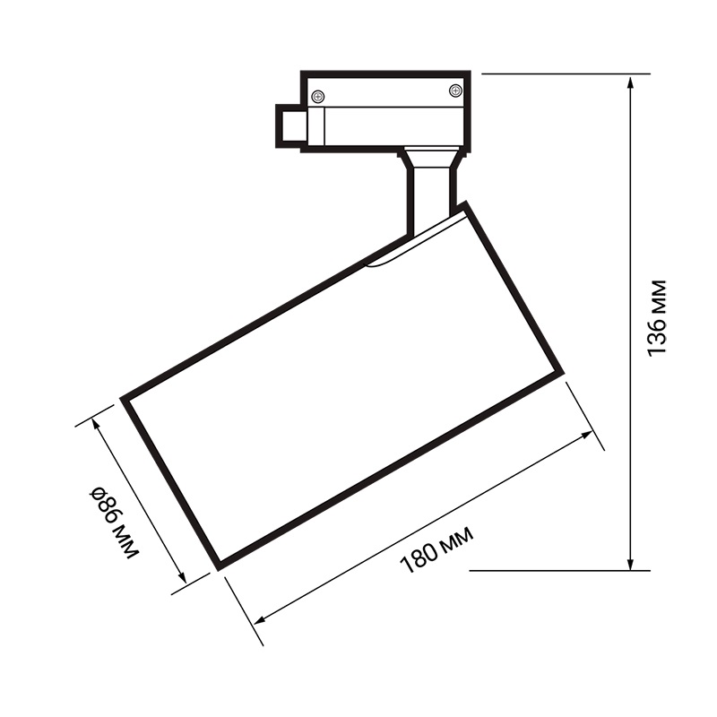 Трековый светильник светодиодный PTR 0740 40w 3000K 24° BL IP40 Jazzway