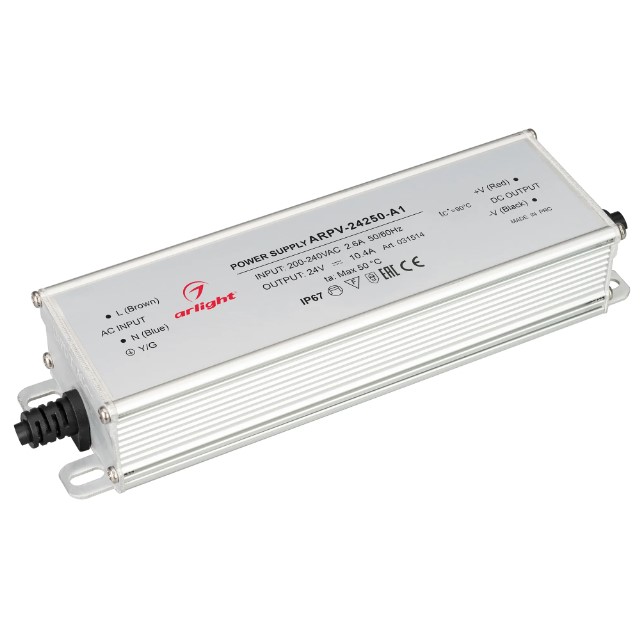 Блок питания ARPV-24250-A1 (24V, 10.4A, 250W) ,IP67, Arlight