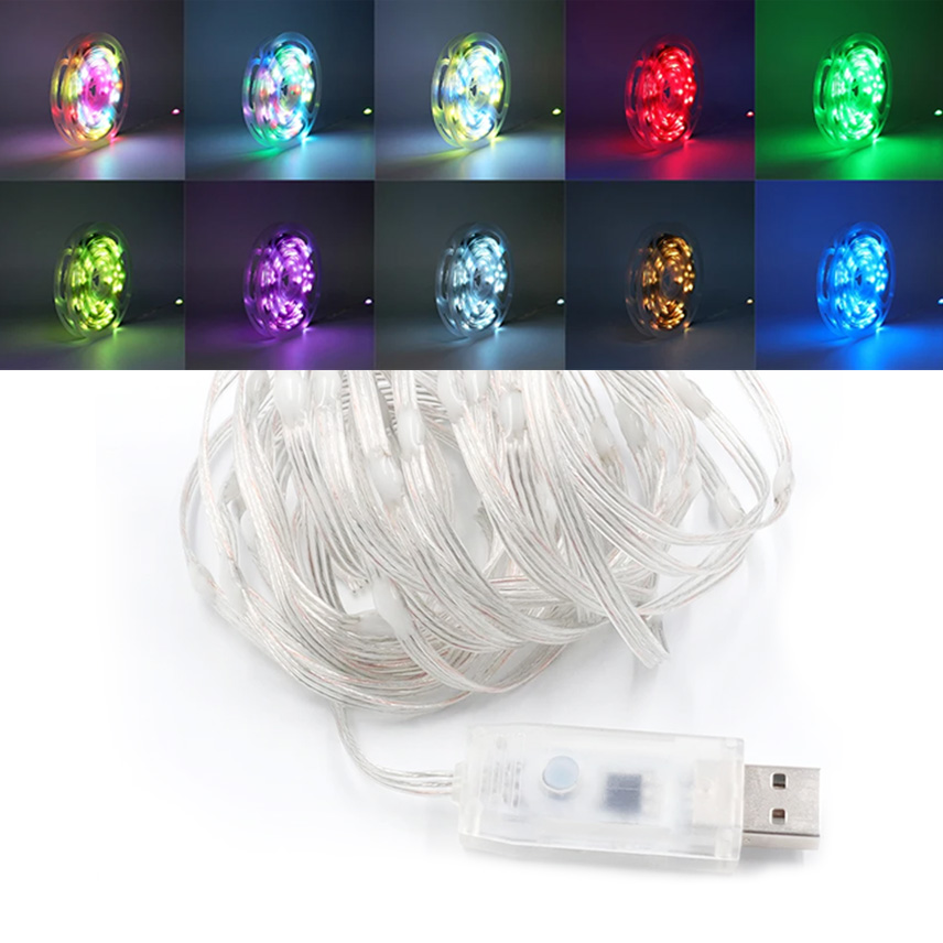 Гирлянда светодиодная смарт USB с пультом RGB 10м SignImpress