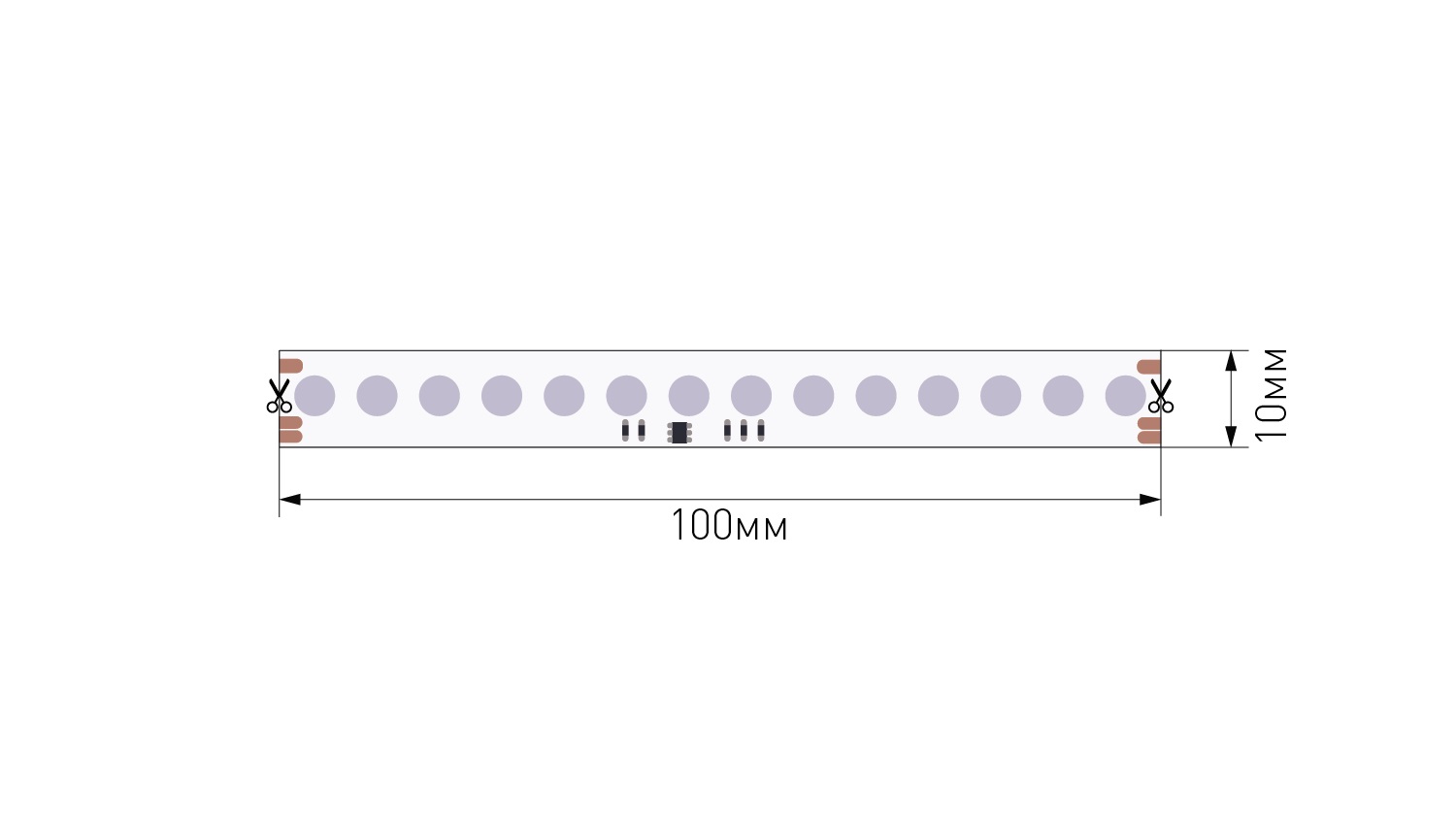 Лента светодиодная DOT 140 LED/м, 11,52 Вт/м, 24В, IP20, Цвет: RGB SPI (1м.) SWG 