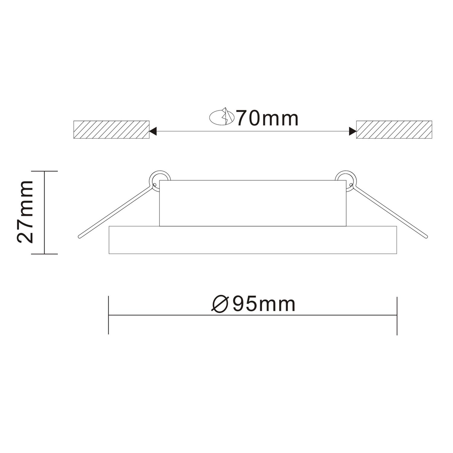 Светильник встраиваемый Черный GU10 1*50W D95xH27 220V ST-Luce