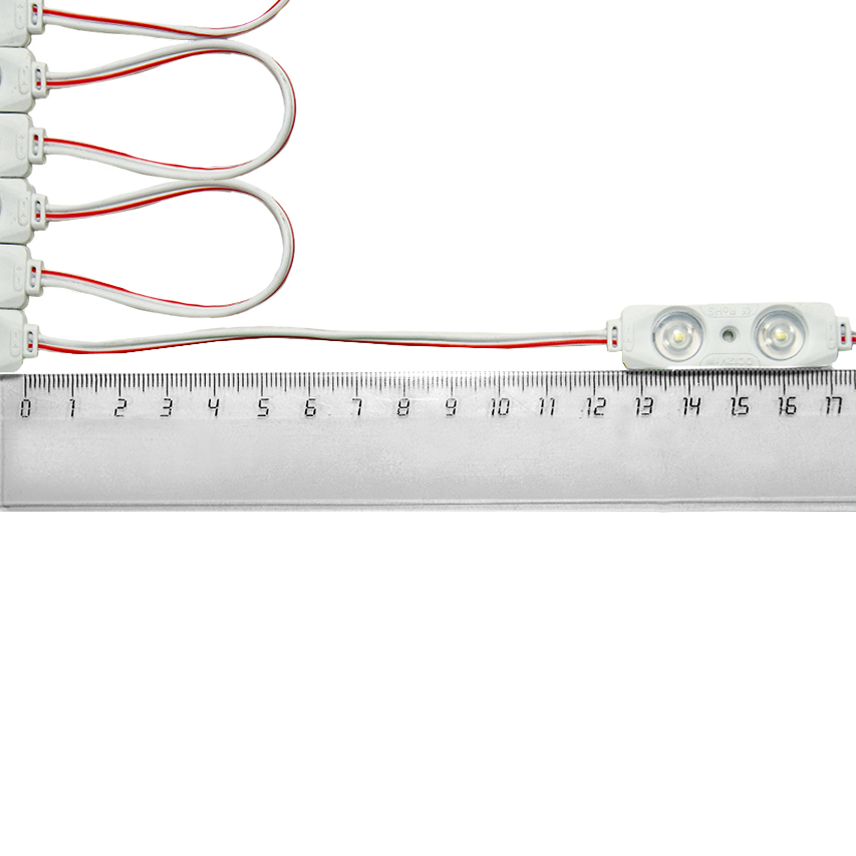 Модуль светодиодный 2 SMD 2835 1Вт 70Лм 10000-15000K (с линзой 160) 3M -1шт. SignImpress