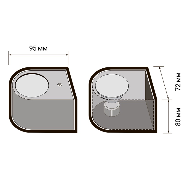 Светильник фасадный PDL-R 72080 GU10-1 BL 230V IP65  Jazzway