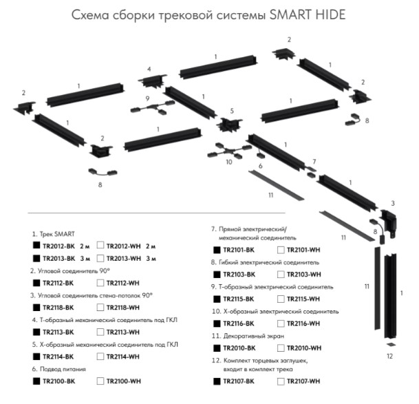 Гибкий коннектор SMART ONE TR2103-BK Denkirs