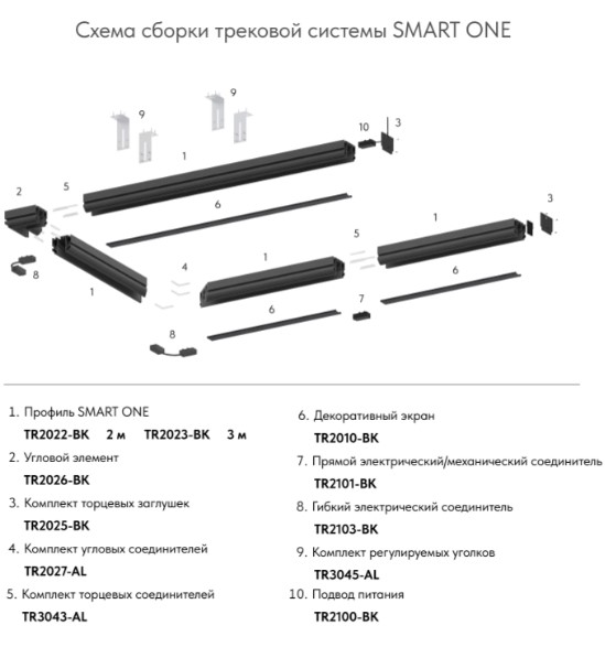 Угловой элемент 90° SMART ONE TR2026-BK Denkirs