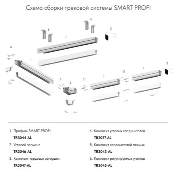 Комплект соединителей прямых SMART ONE TR3043-AL Denkirs