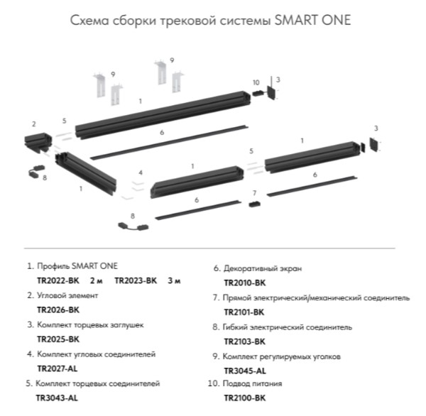 Комплект соединителей прямых SMART ONE TR3043-AL Denkirs
