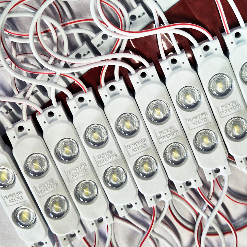 Модуль светодиодный 2 SMD 2835 0,72Вт 130Лм 9000-10000К (с линзой 175) - 1шт. SignImpress