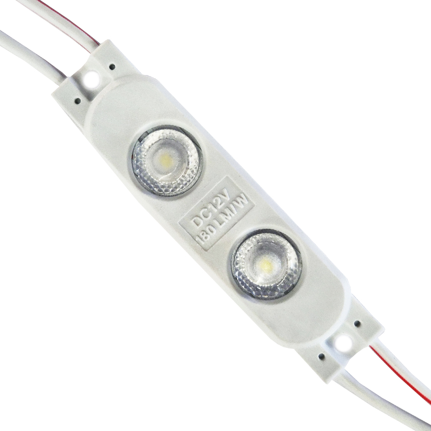 Модуль светодиодный 2 SMD 2835 0,72Вт 130Лм 9000-10000К (с линзой 175) - 1шт. SignImpress