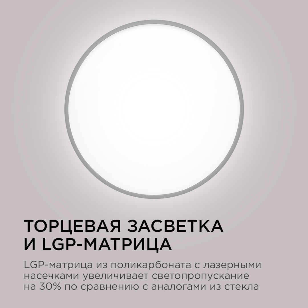 Светильник светодиодный накладной, SPIN, 38Вт, 230В/50Гц, 3800лм, 4000К, ø400х25, круг,чёрны Apeyron