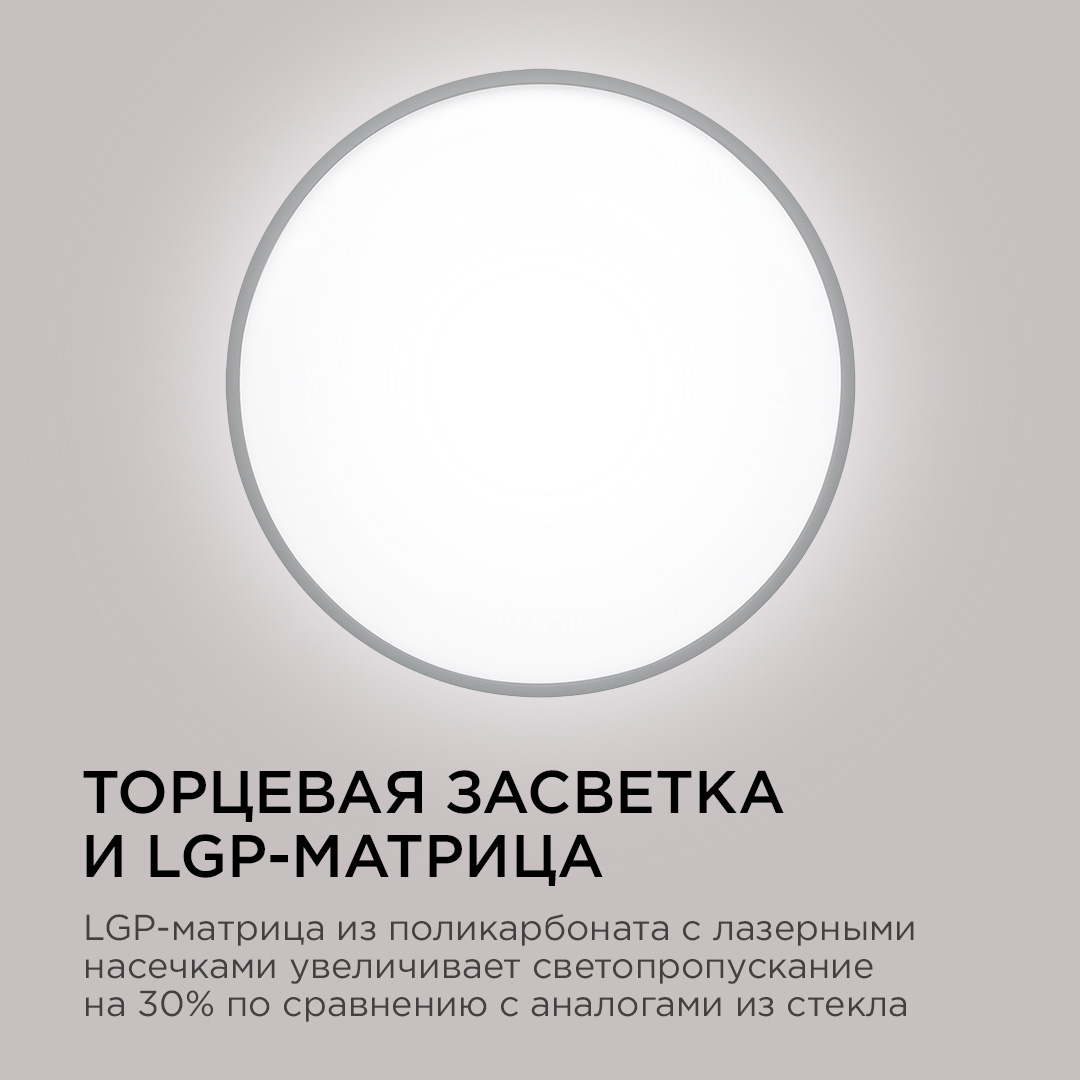 Светильник светодиодный накладной, SPIN, 48Вт, 230В/50Гц, 4800Лм, 4000К, IP40, ø500х25, чёр Apeyron