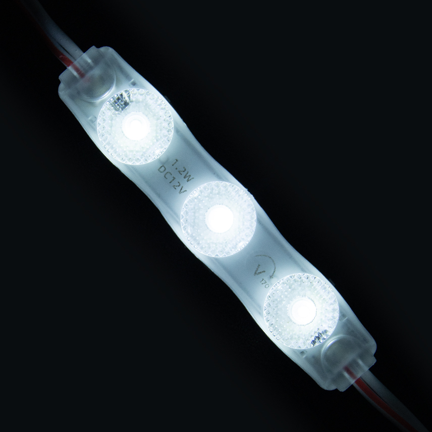Модуль светодиодный 7014 3 SMD 2835 1,2Вт 110Лм 6000К-6500К (с линзой 170) 3M - 1шт. SignImpress