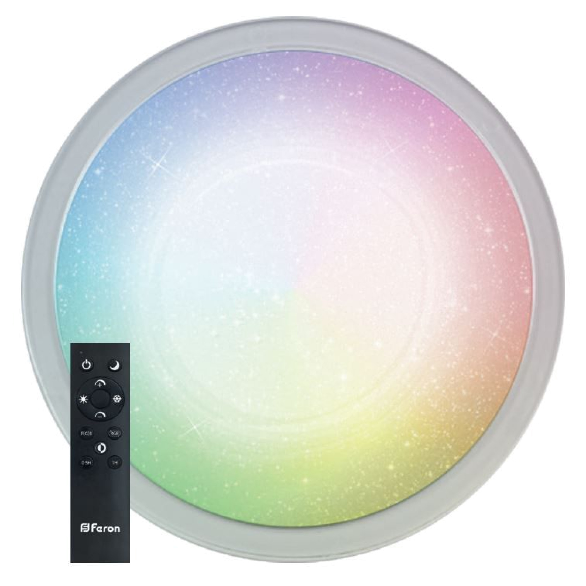 Светильник светодиодный управляемый с пультом 70W, Max. 5600Lum, RGB + CCT 3000К-6500K, IP20, Feron