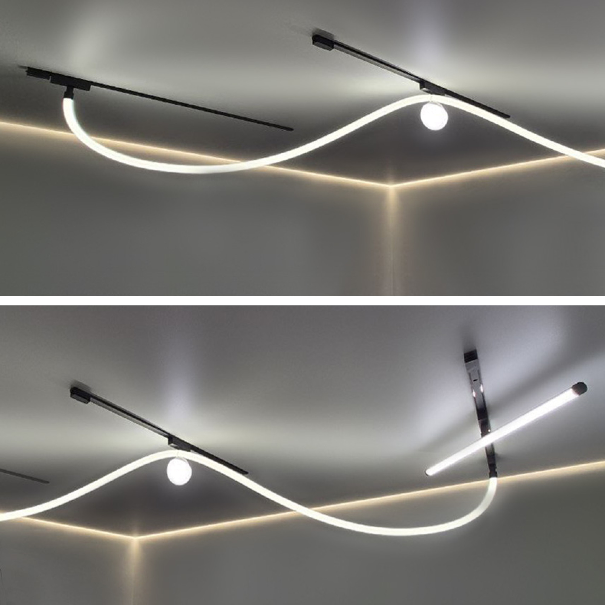 Светильник трековый однофазный магнитный подвесной Snake 48В 48Вт 4000К Чёрный 3года SignImpress