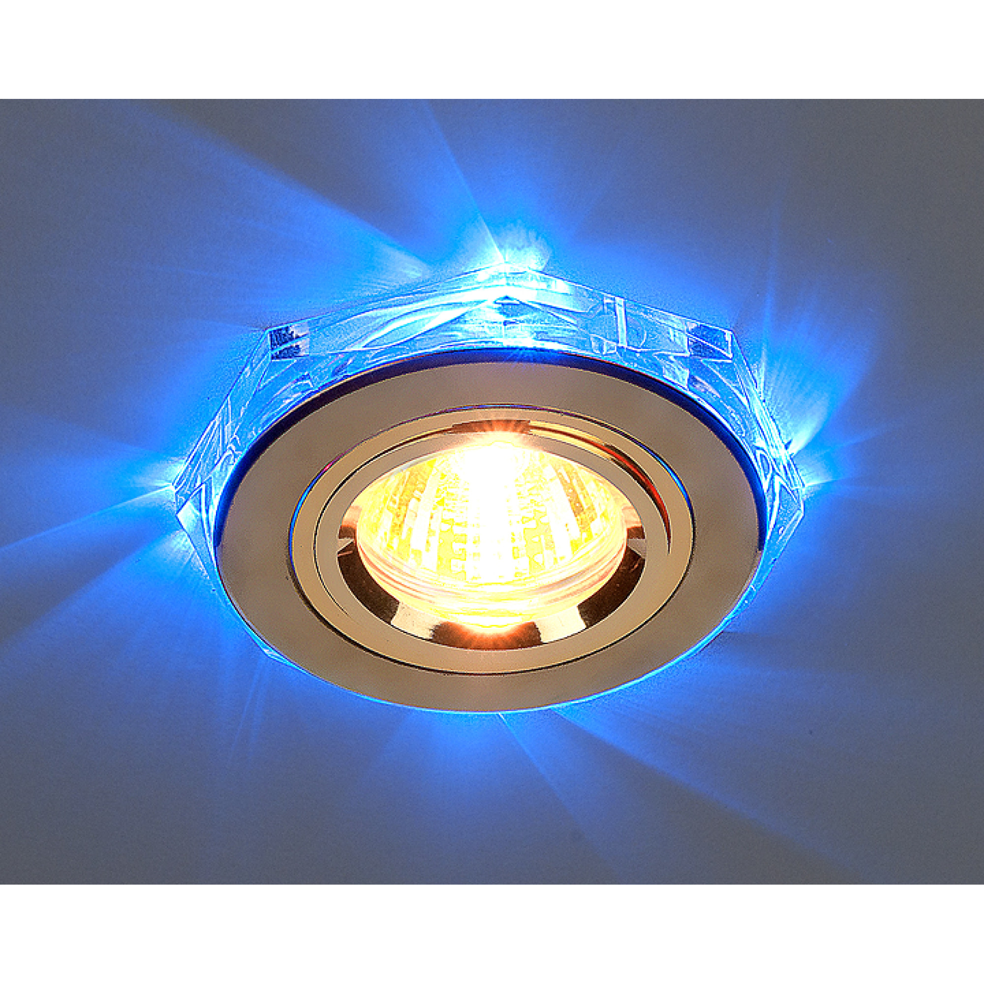 Светильник встраиваемый с подсветкой 2020 MR16 золото/синий Elektrostandard (распродажа)