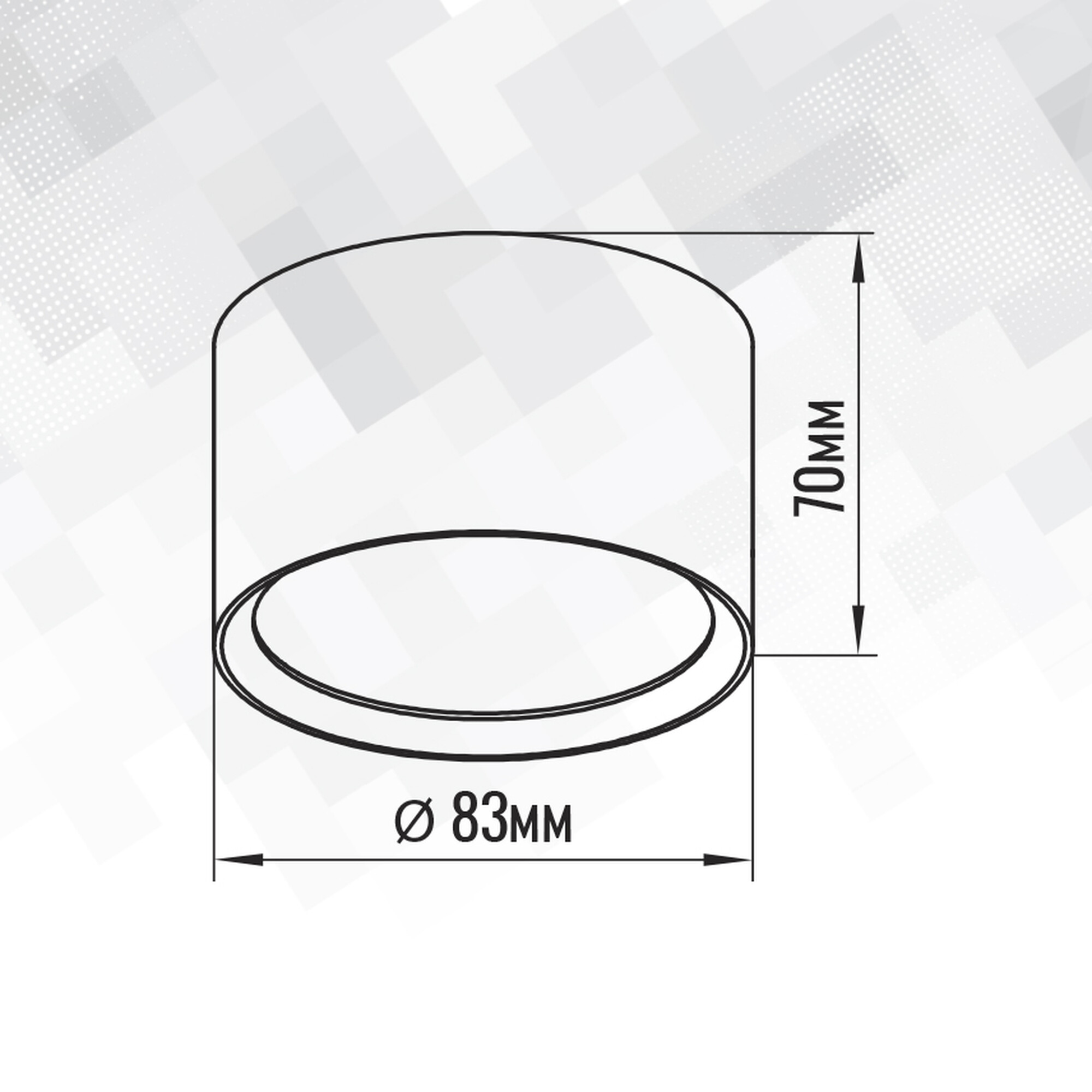 Светильник накладной под лампу GX53 48874 Белый+Чёрный SignImpress