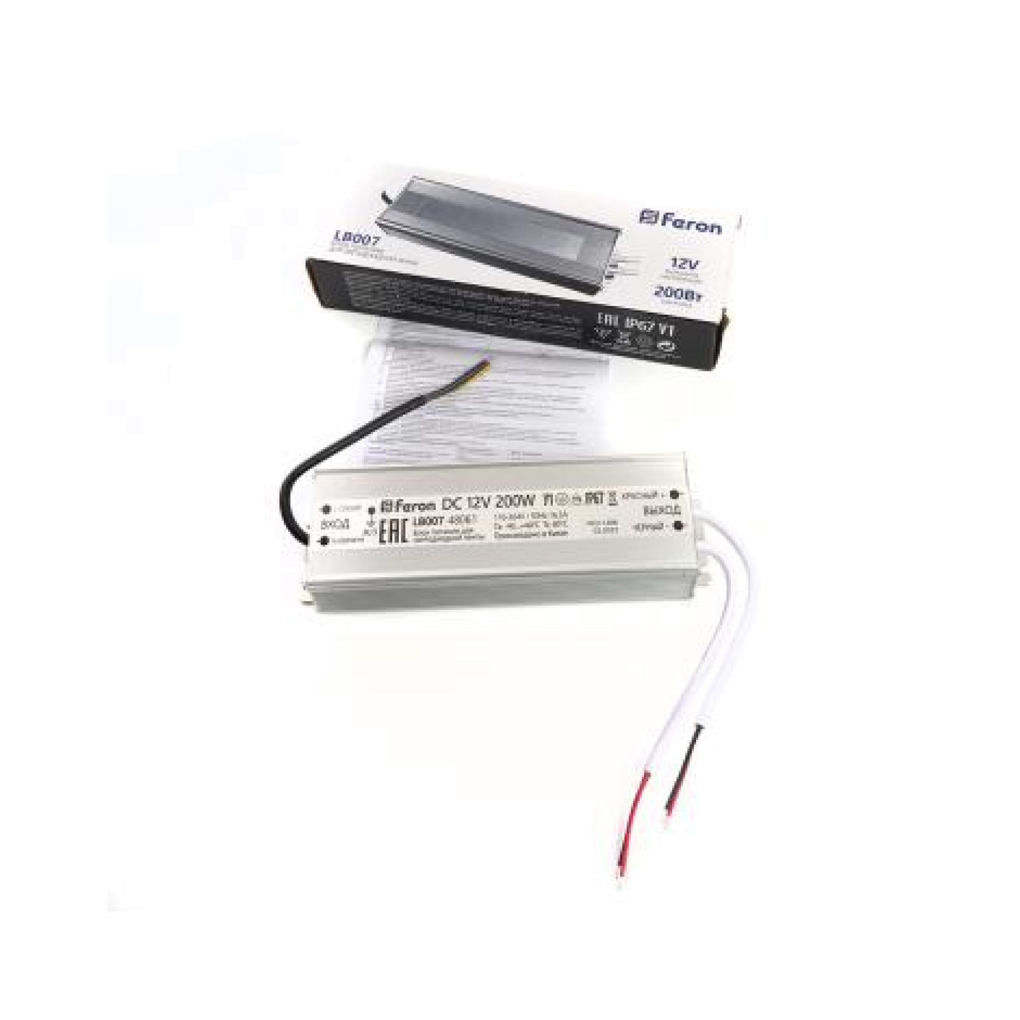 Трансформатор электронный для светодиодной ленты 200W 12V IP67 (драйвер), LB007 FERON