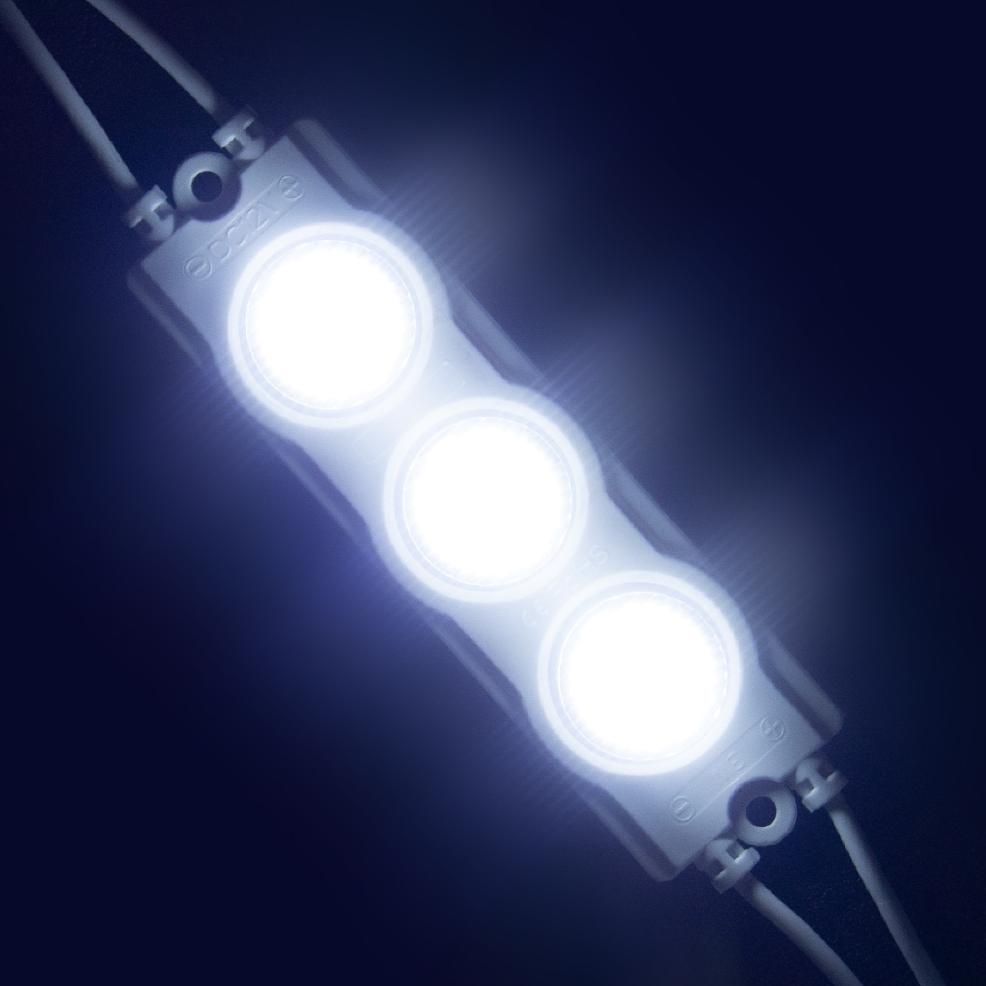 Модуль светодиодный 3 SMD 3030 3Вт 200Лм 6000К-6500К (с линзой 50*20) -1шт. SignImpress