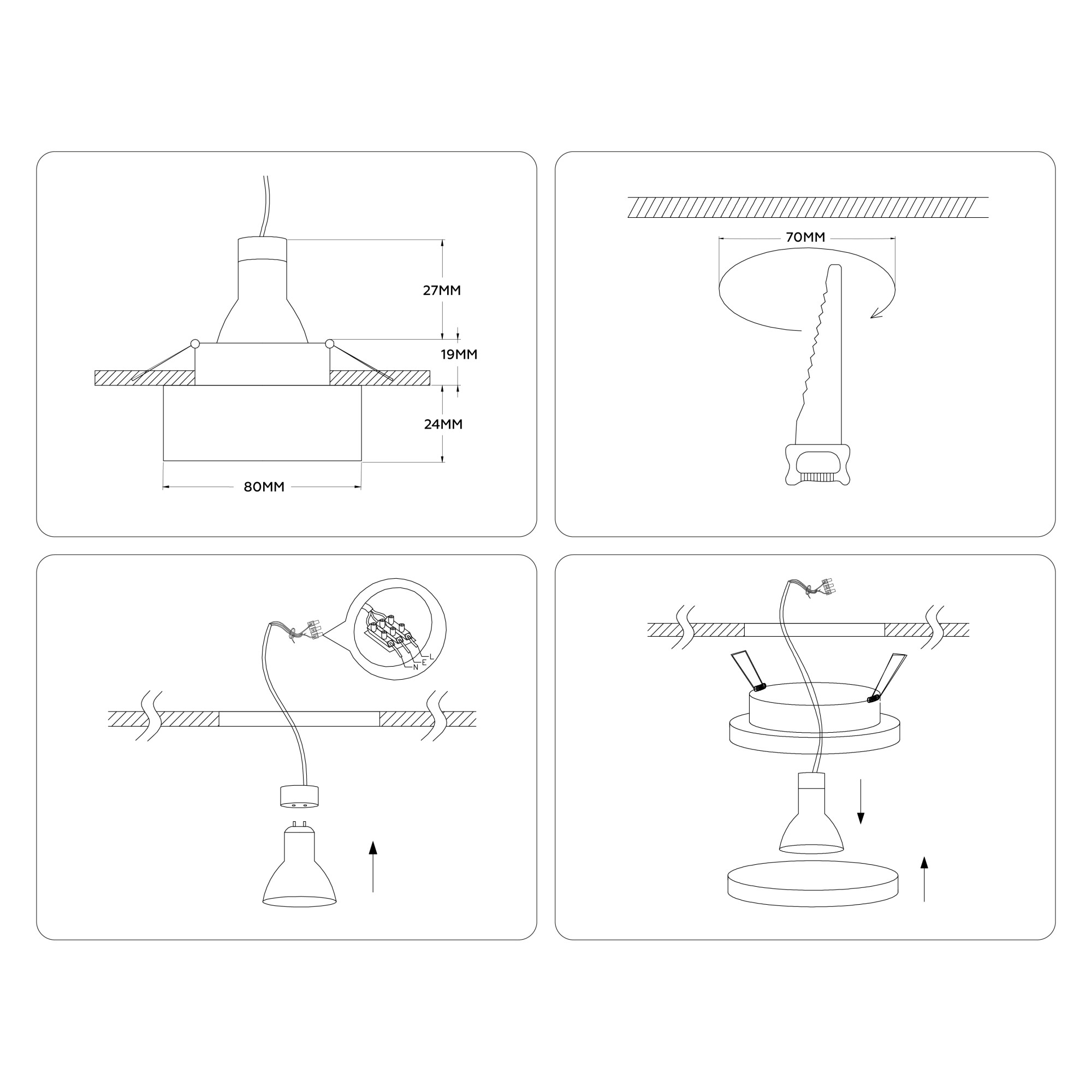 Встраиваемый точечный светильник MR16 TN3305 WH/FR белый/белый матовый Ambrella light