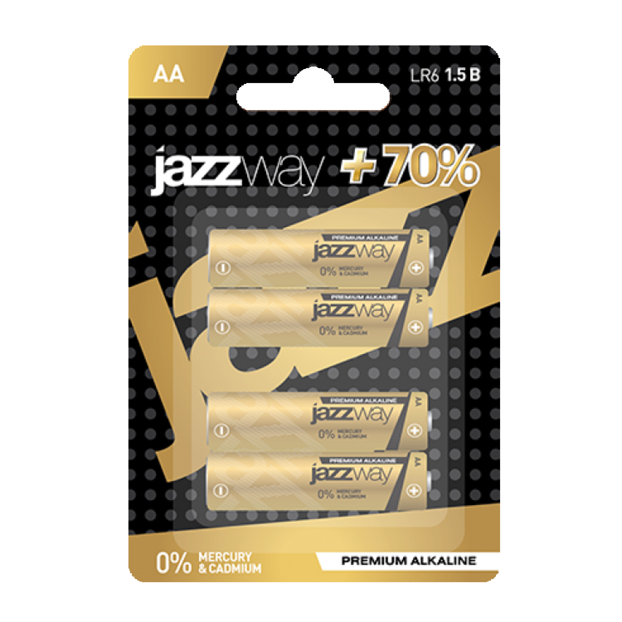Батарейка щелочная LR 6 JAZZway PREMIUM Alkaline BL-4 - 1шт.