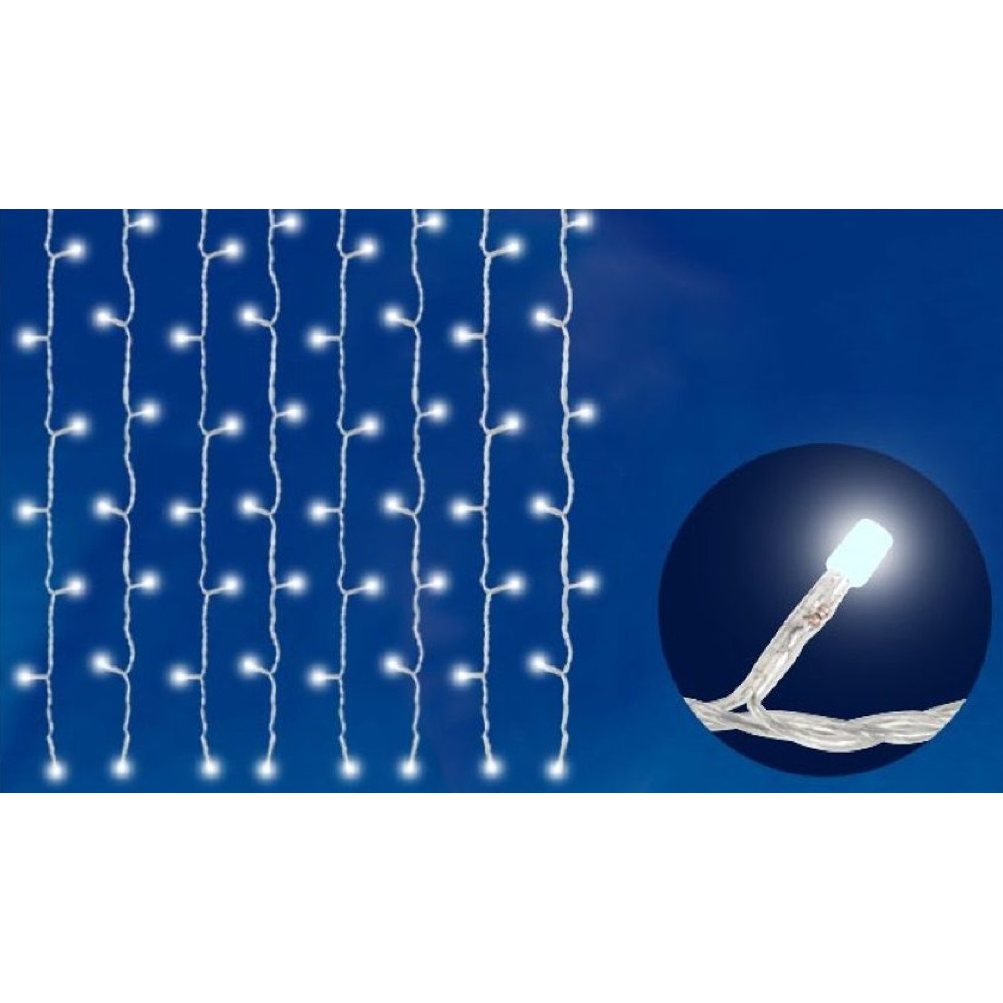 Занавес светодиодный мерцающий огонь 240led TWK WHITE IP67 3*2м провод белый Uniel