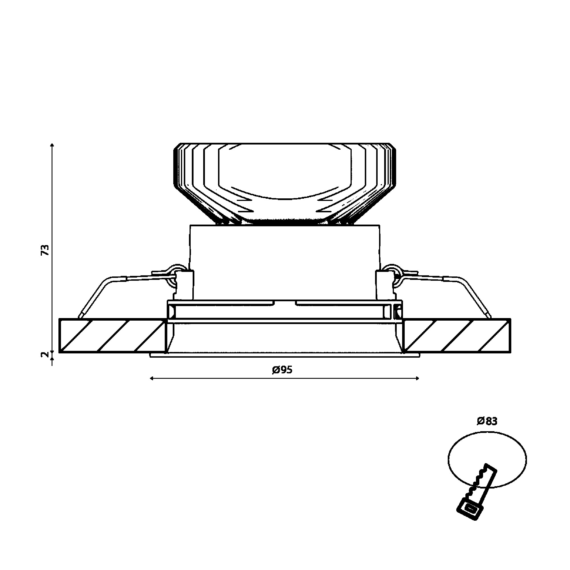 Корпус светильника встраиваемый наклонный COMBO-41-WH, белый, IP20 SWG