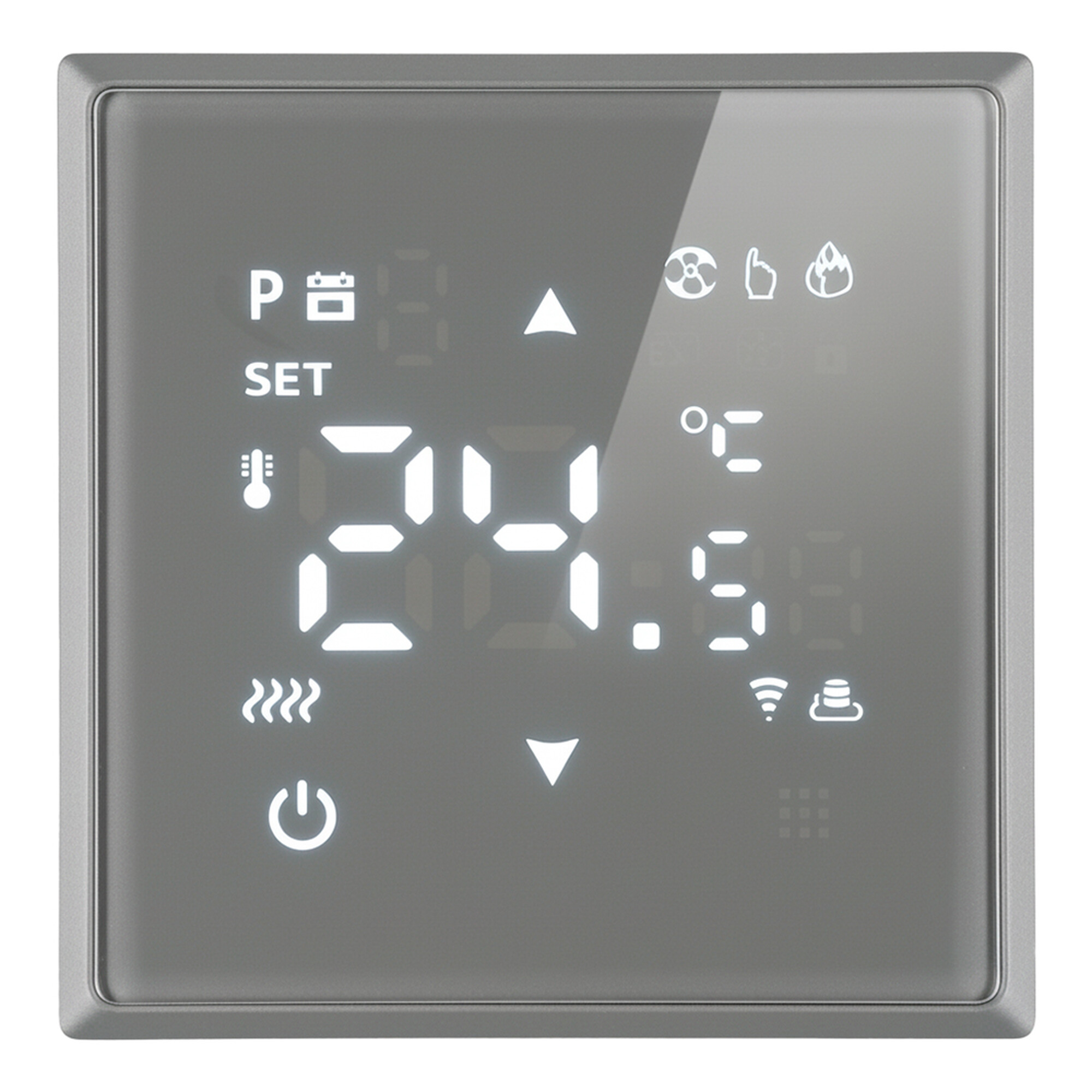 Терморегулятор Wi-Fi (механизм), STEKKER, 250В, 3500Вт, серия Эмили, RSW00-5119-10, платиново-серый, soft touch
