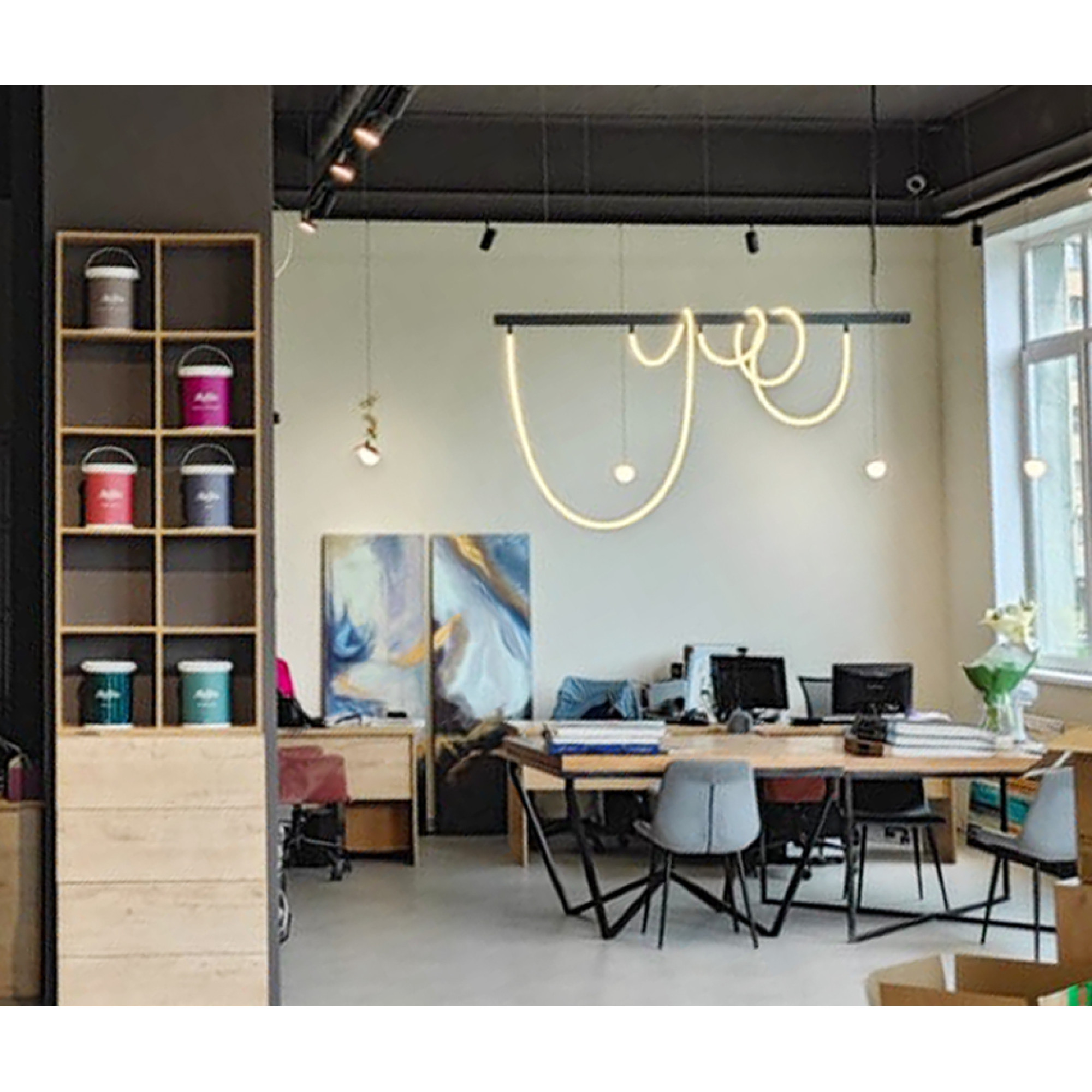 Светильник трековый однофазный магнитный подвесной Snake 48В 48Вт 4000К Чёрный 3года SignImpress