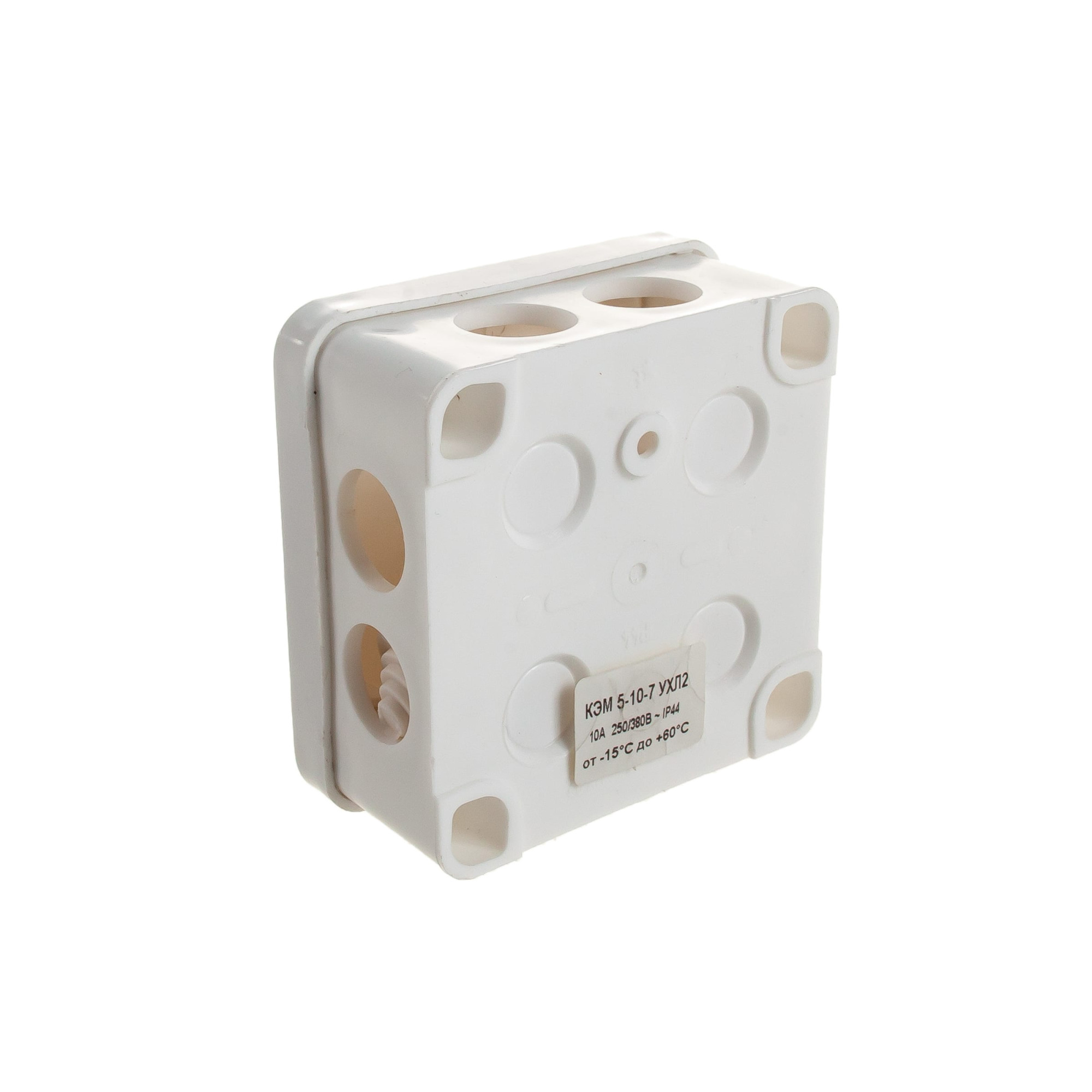 Коробка разветвительная 110*110*45мм, 250/380В, 10А, 7 вводов, IP44, светло-серая, EBX10-37-44 Feron