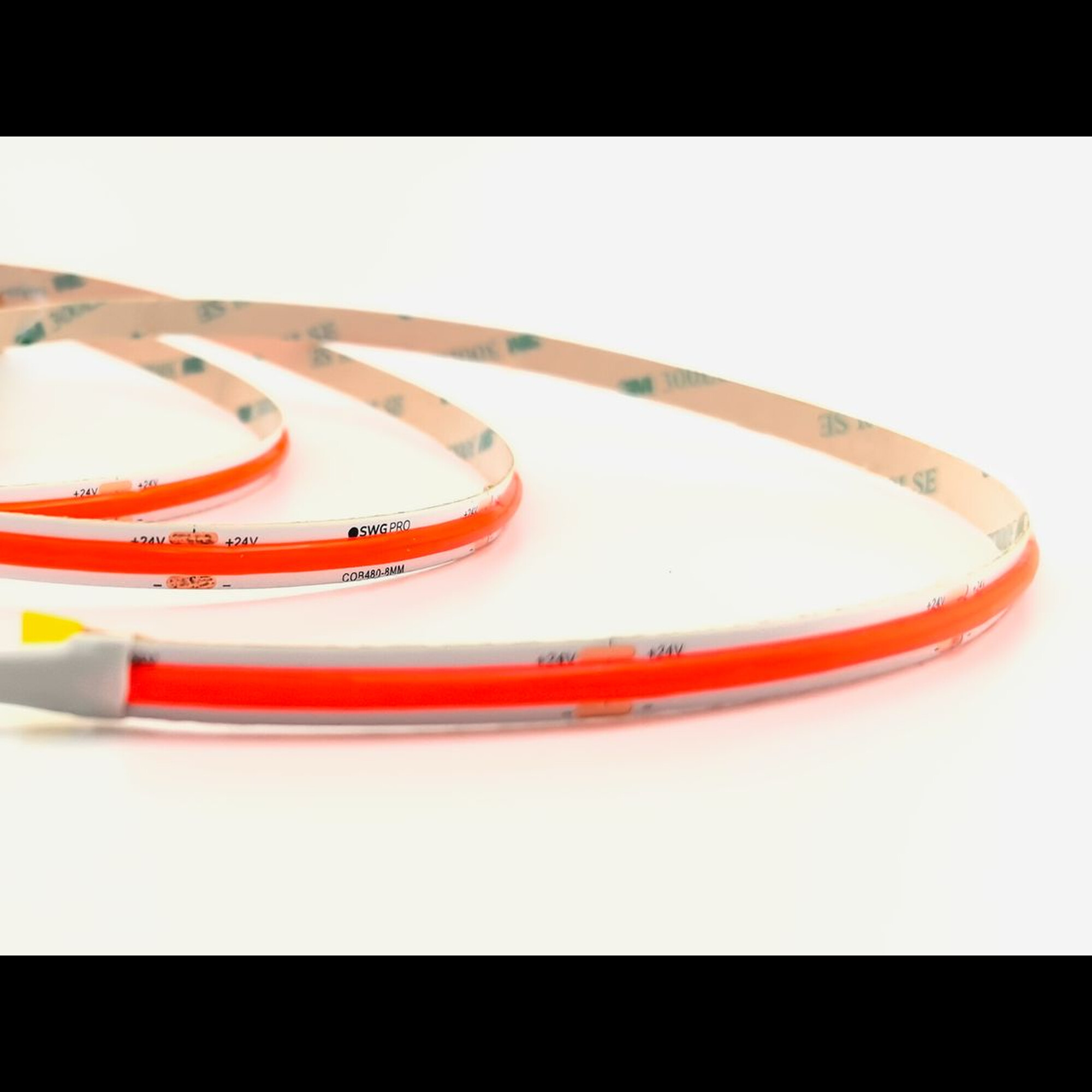 Лента светодиодная 13Вт/м SWG-COB480, Открытая (IP20), Красная, 24В, 3М, SWG-COB480-24-13-GR (1 метр) SWG