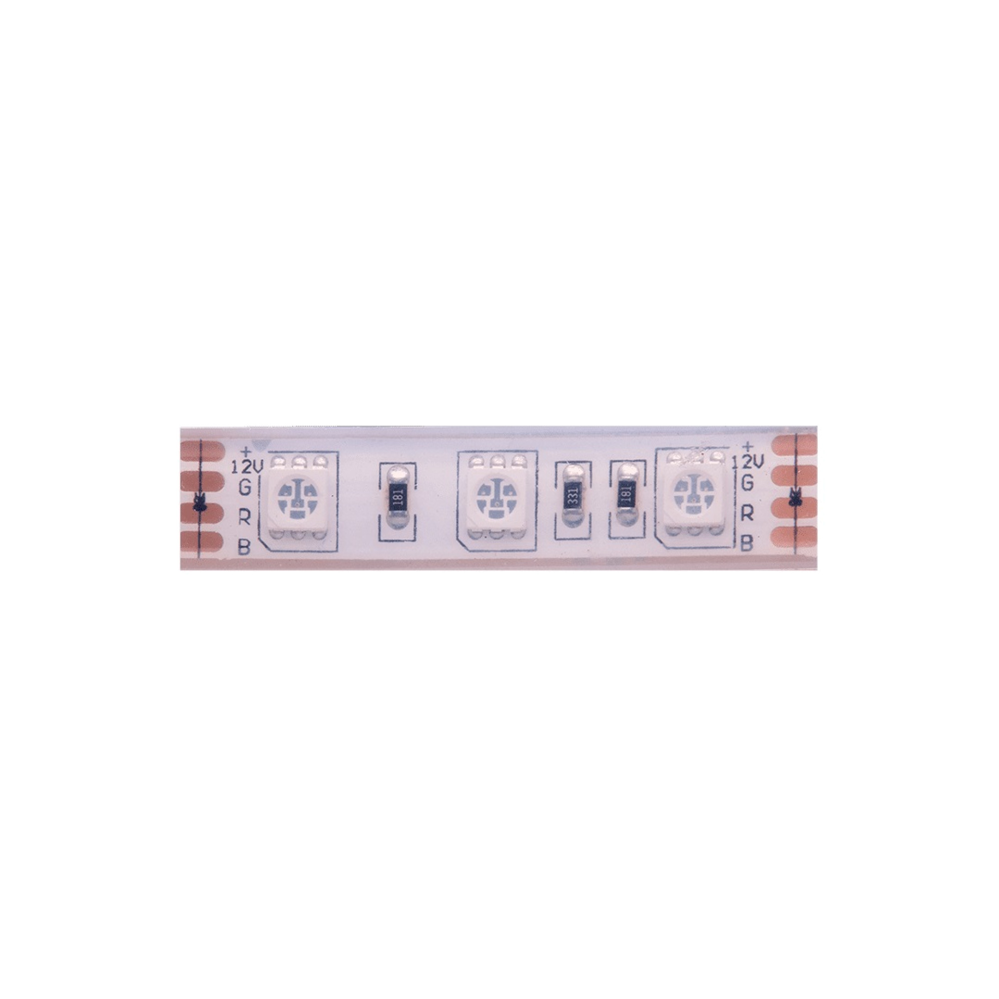 Лента светодиодная стандарт 5050, 60 LED/м, 14,4 Вт/м, 12В , IP68, Цвет: RGB ЗМ (1м) SWG 