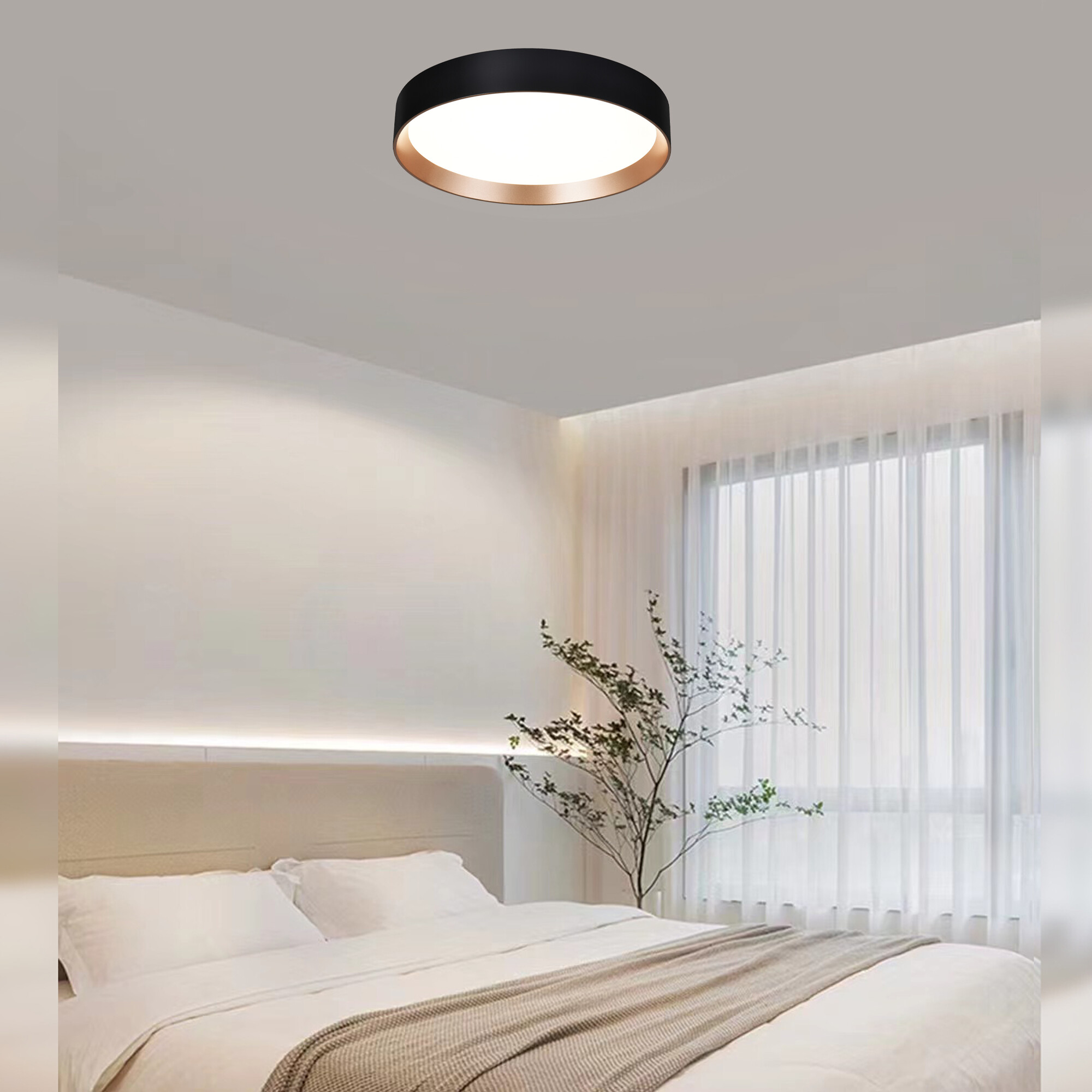 Светильник накладной светодиодный 40 Вт 7200 Лм Чёрный/Золото Signimpress