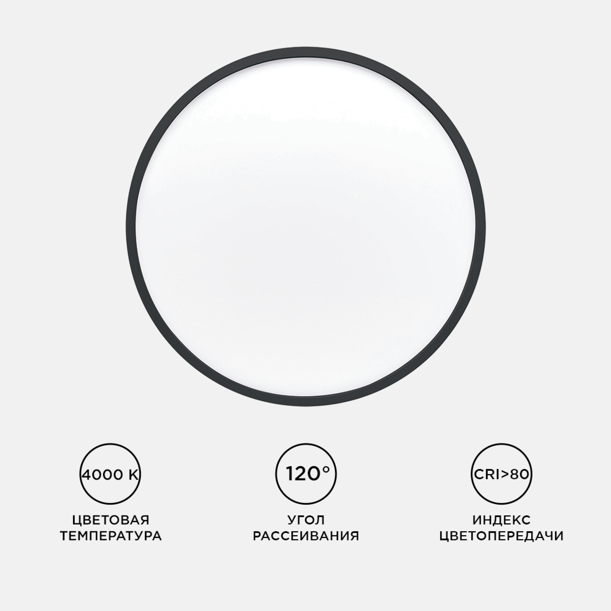 Светильник светодиодный накладной, SPIN, 28Вт, 230В/50Гц, 2800лм, 4000К, ø300х25, круг,чёрны Apeyron