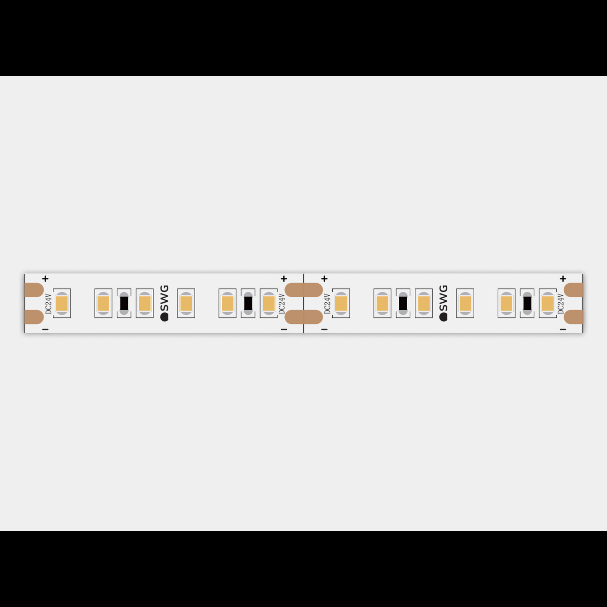 Лента светодиодная стандарт SMD2835 120LED/м 9,6Вт/м 24В IP66 Цвет:Тёплый (1метр) ЗМ SWG