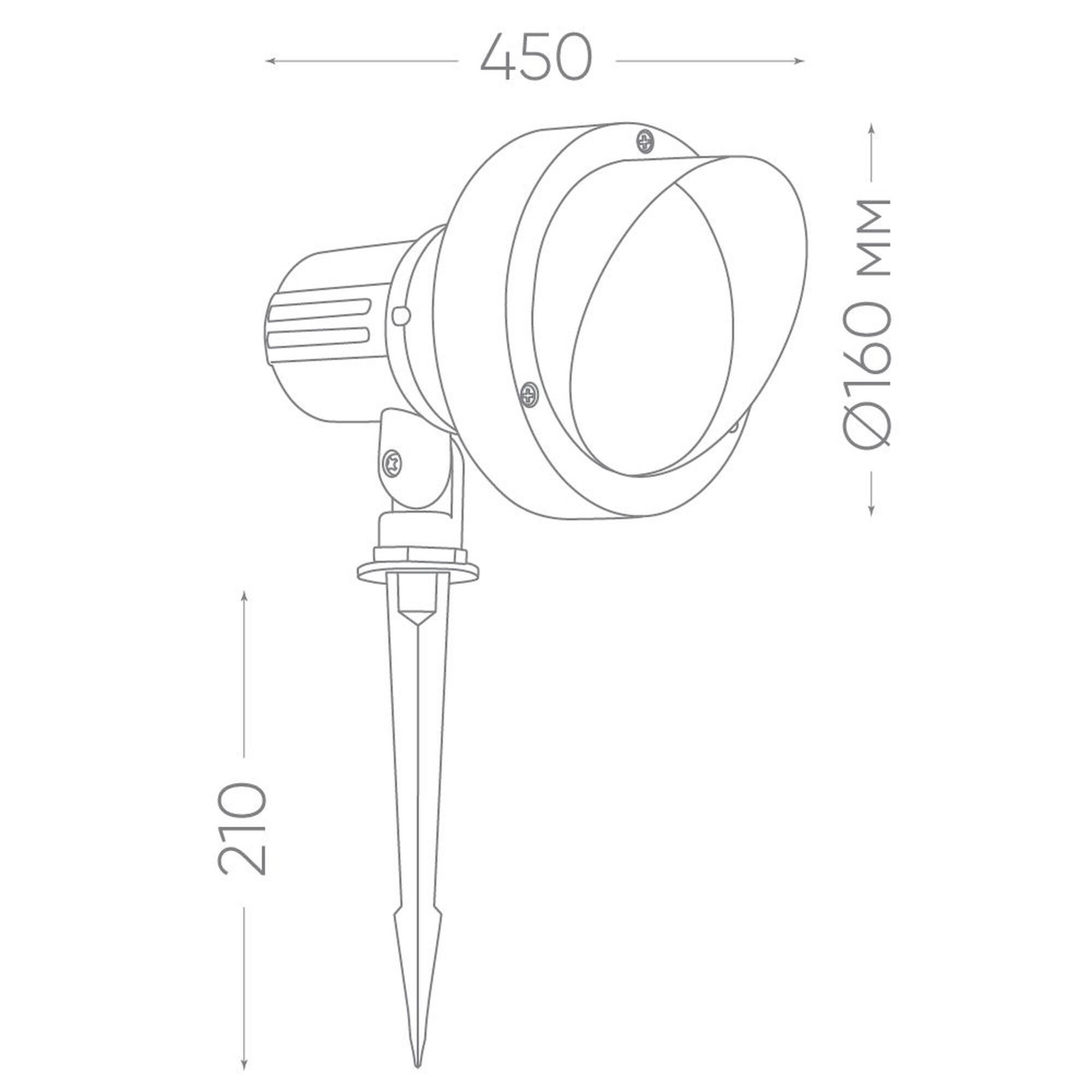 Тротуарный светодиодный светильник на колышке 85-265V, 12W, 6400К, IP65 ,SP2706 Feron