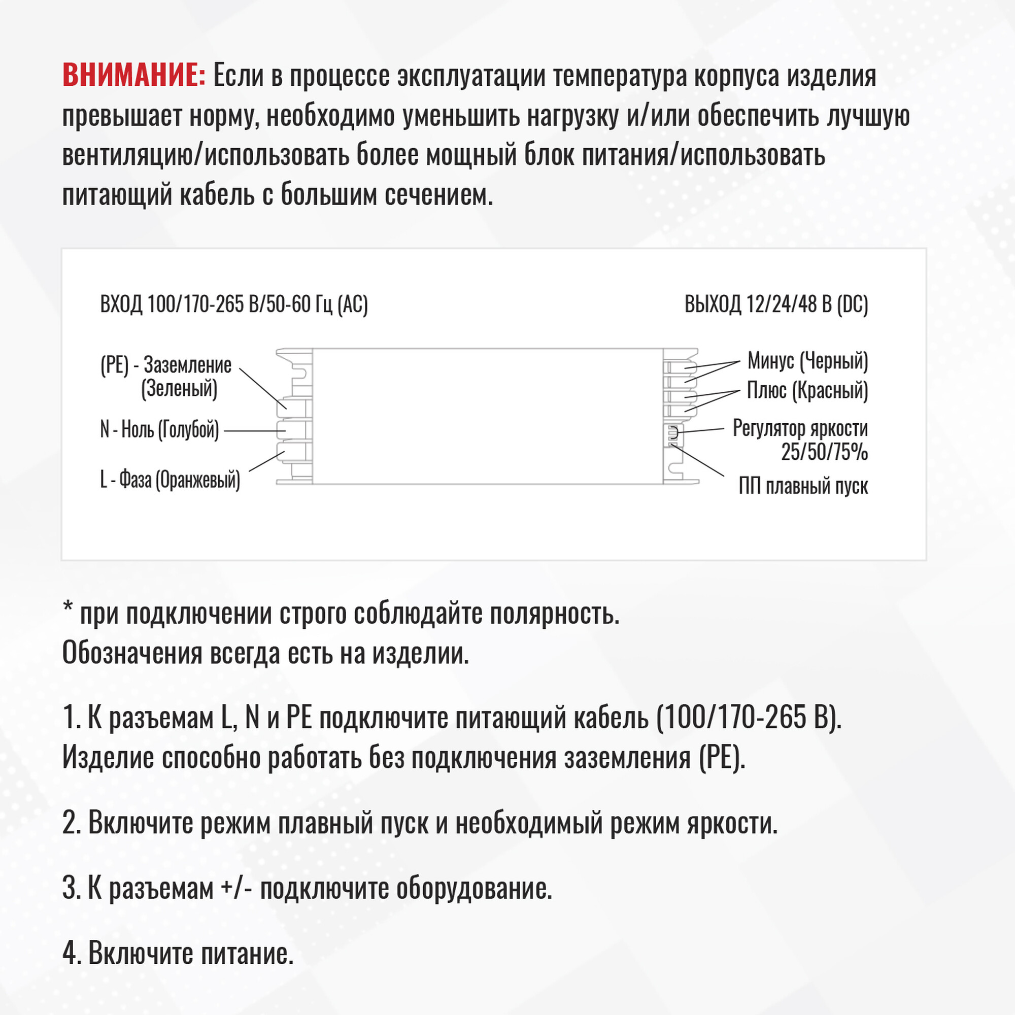 Блок питания ПРО регулятор яркости 300Вт 24В IP20 SignImpress