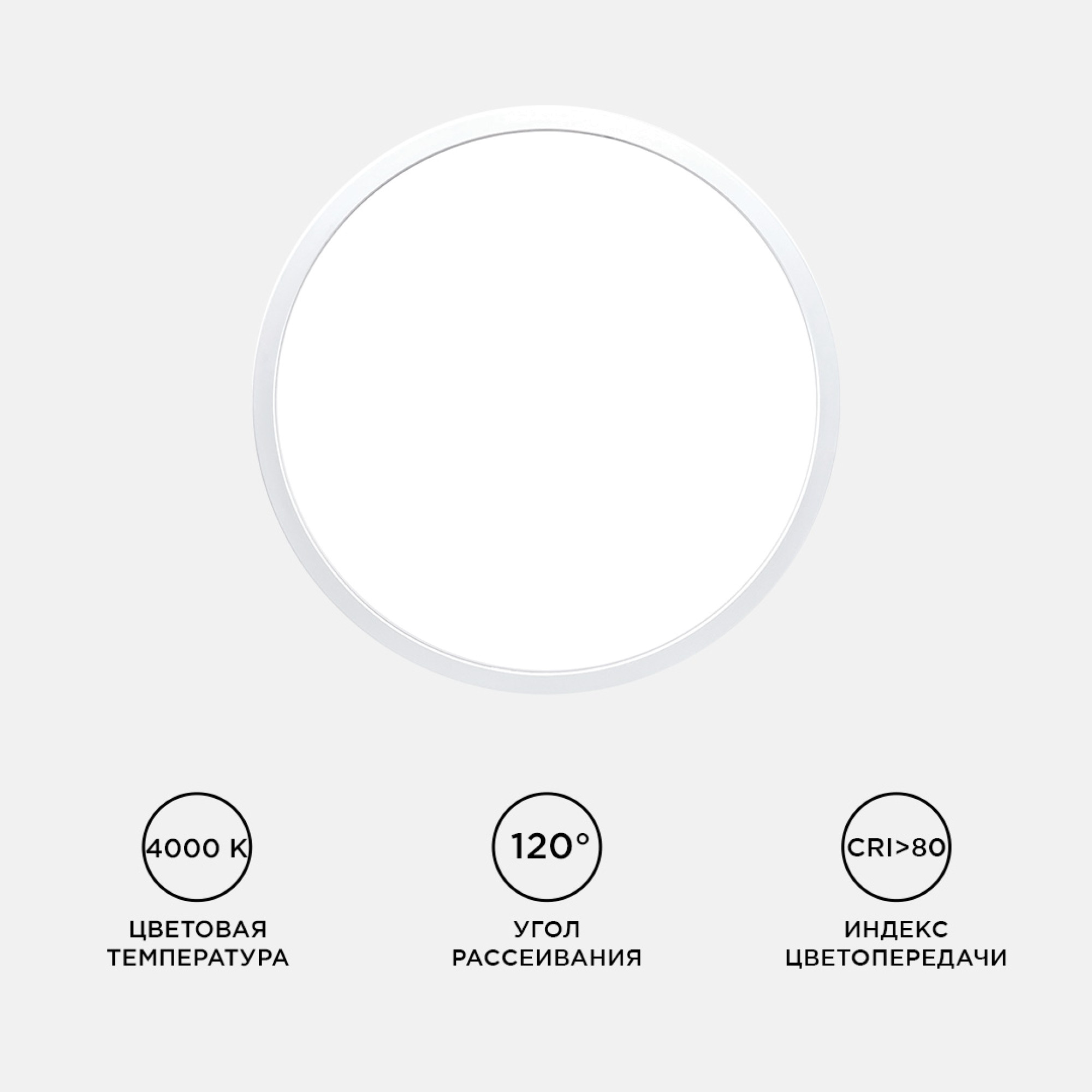 Светильник светодиодный накладной, SPIN, 48Вт, 230В/50Гц, 4800Лм, 4000К, IP40, ø500х25, бел Apeyron