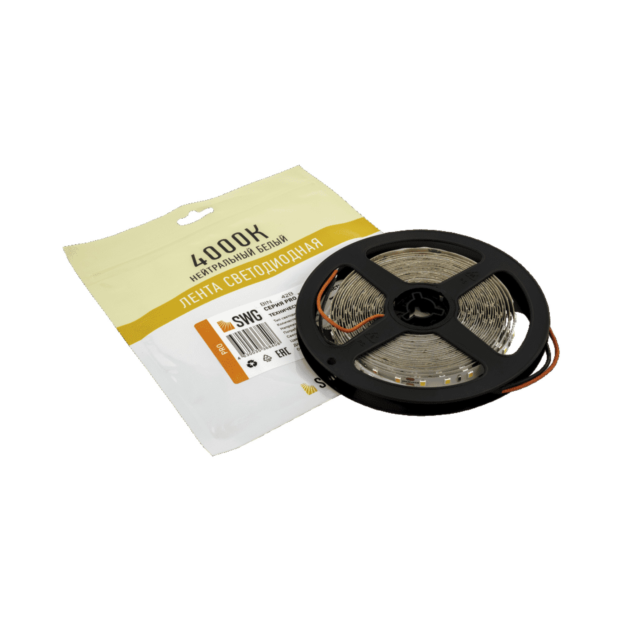 Лента светодиодная ПРО 2835, 84 LED/м 8,6Вт/м 24В IP20 Цвет:Нейтральный белый (1метр) SWG