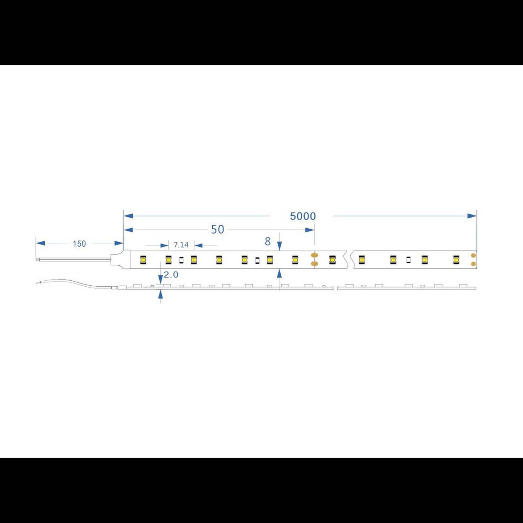 Светодиодная термолента CSP, 240led/m, 10Вт/м, 24В, 4000K, IP68, 3 года SWG