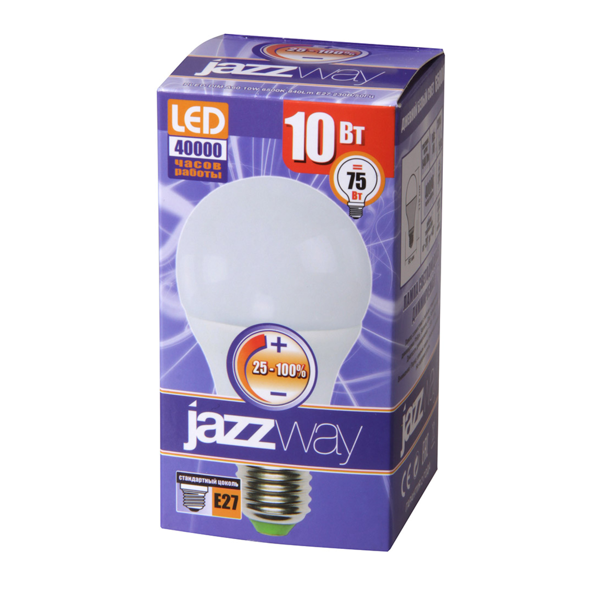 Лампа светодиодная PLED-DIM A60 10w 4000K 840 Lm E27 230/50  Jazzway