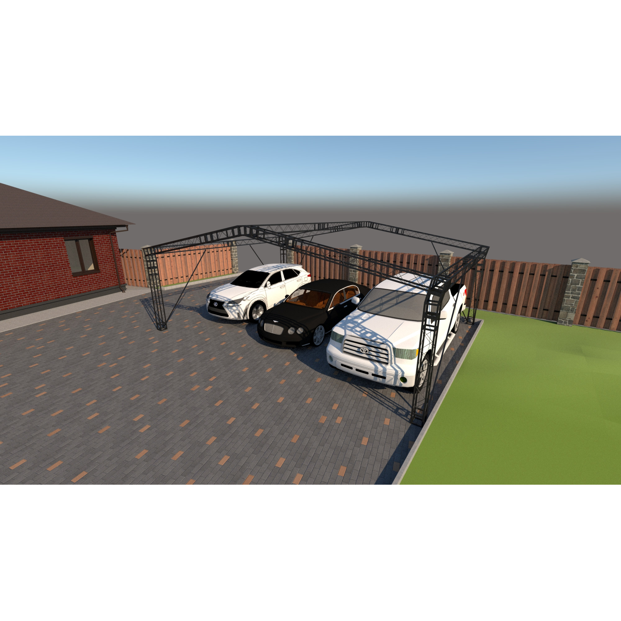 Фермы металлические Line 22*22*22cm, цвет черный, SignImpress