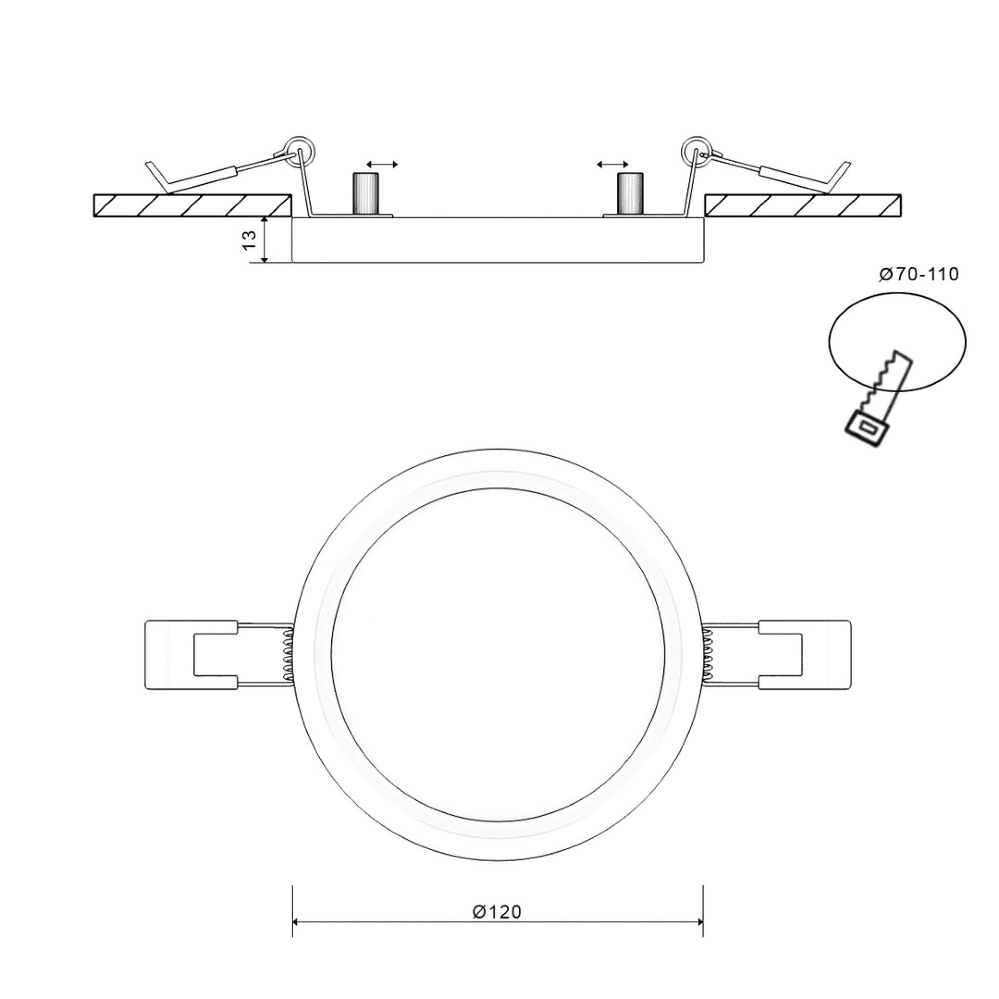 Светильник встраиваемый ультратонкий круглый KH-RC Белый 9Вт IP20 Нейтральный белый (4000К) SWG