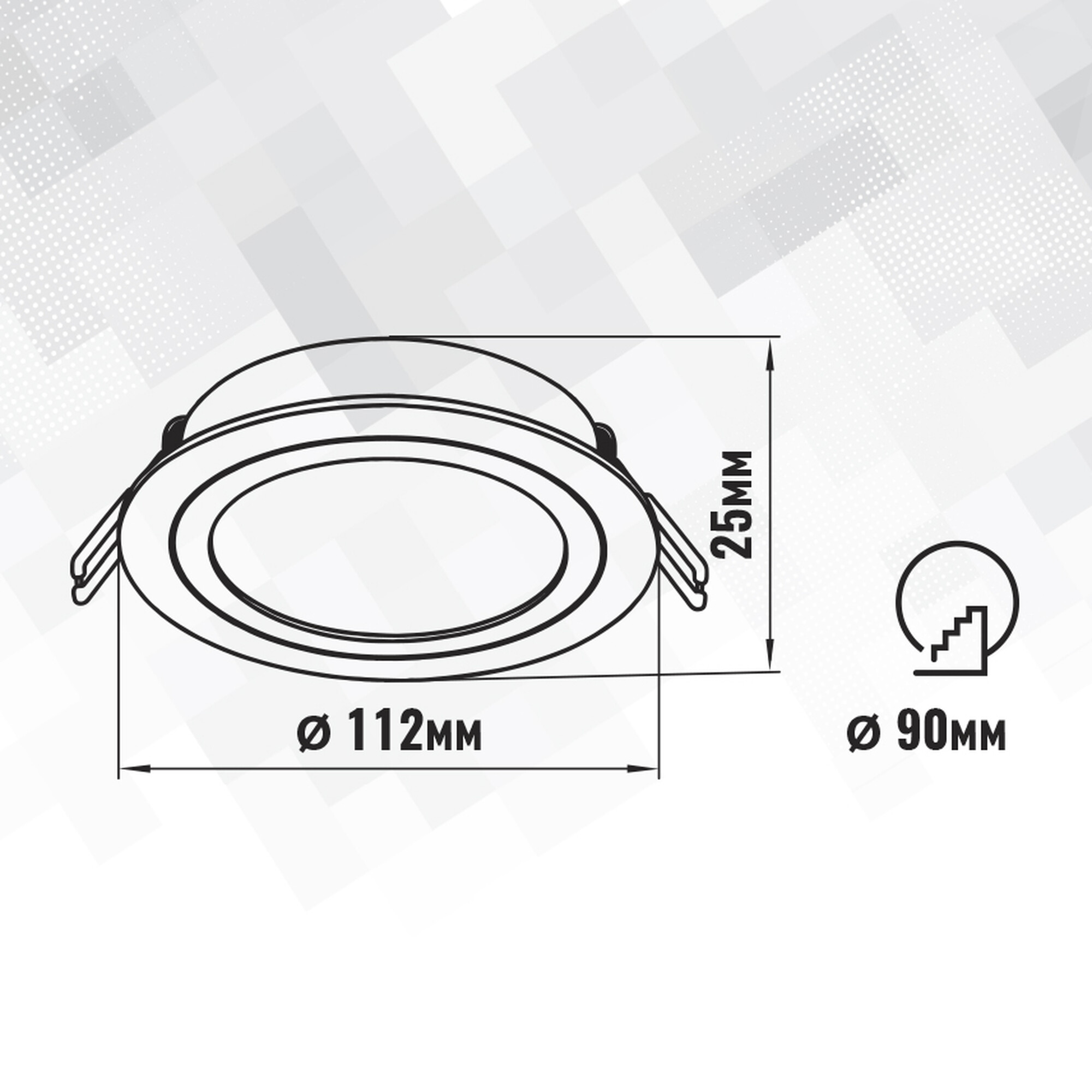 Светильник встраиваемый GX53 круг 46174 Белый SignImpress