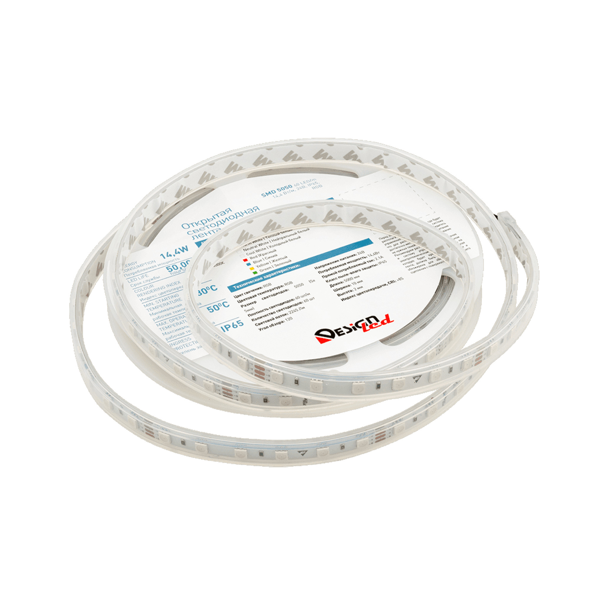 Лента светодиодная LUX5050 60LED/м 14,4Вт/м 24В IP65 Цвет:RGB (K) (1метр) SWG