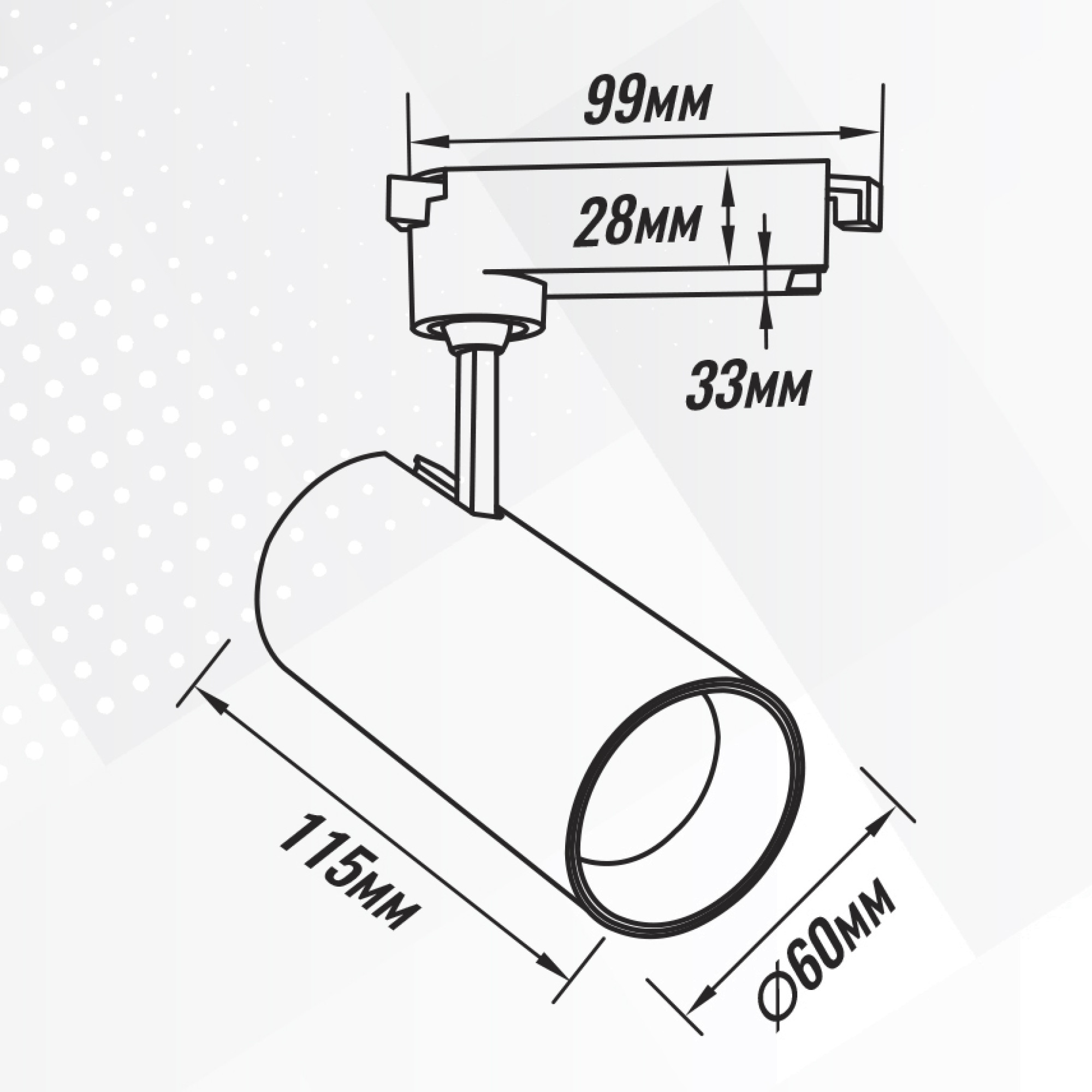 Светильник трековый 1фаза наклонный Inclin-3 Bridgelux 220В 20Вт 4000К Чёрный 3г SignImpress