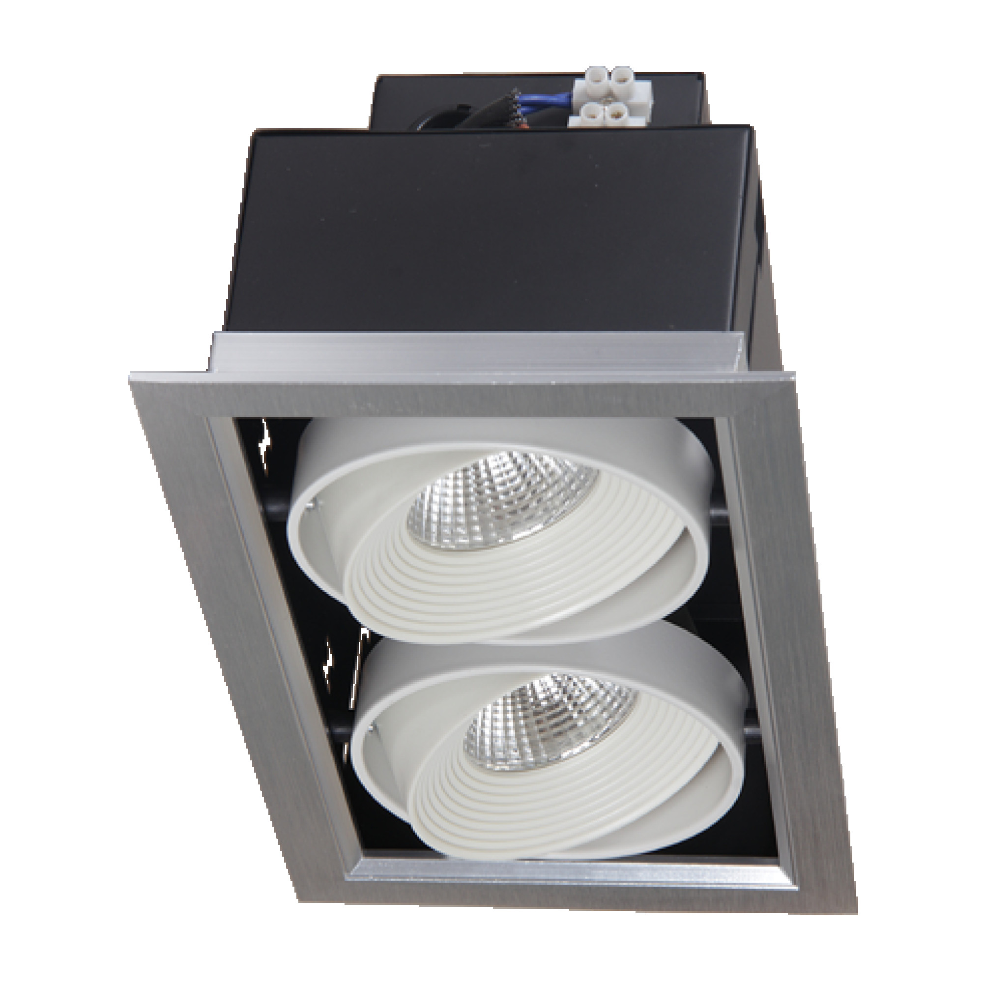 Светильник встраиваемый квадрат поворотный PSP- S 112 2*9W 4000K 24* GREY карданный IP 40 Jazzway