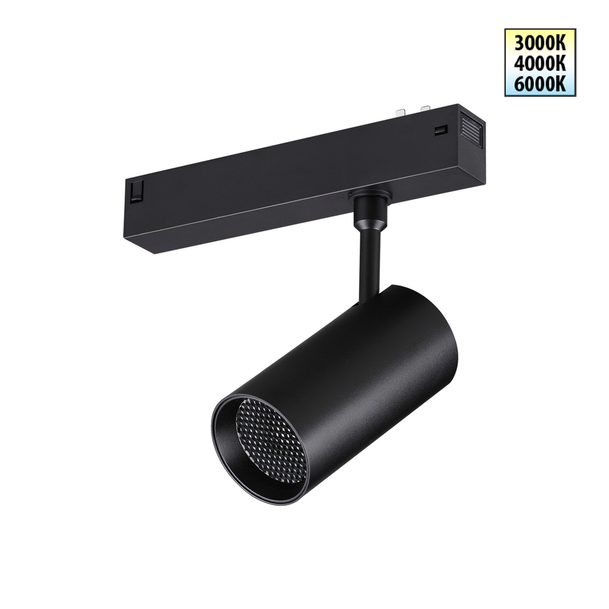 359958 PORT NT25 220 черный Трековый светильник с переключ. цв. темпер. IP20 LED 3000К4000К6000К VECTOR Novotech