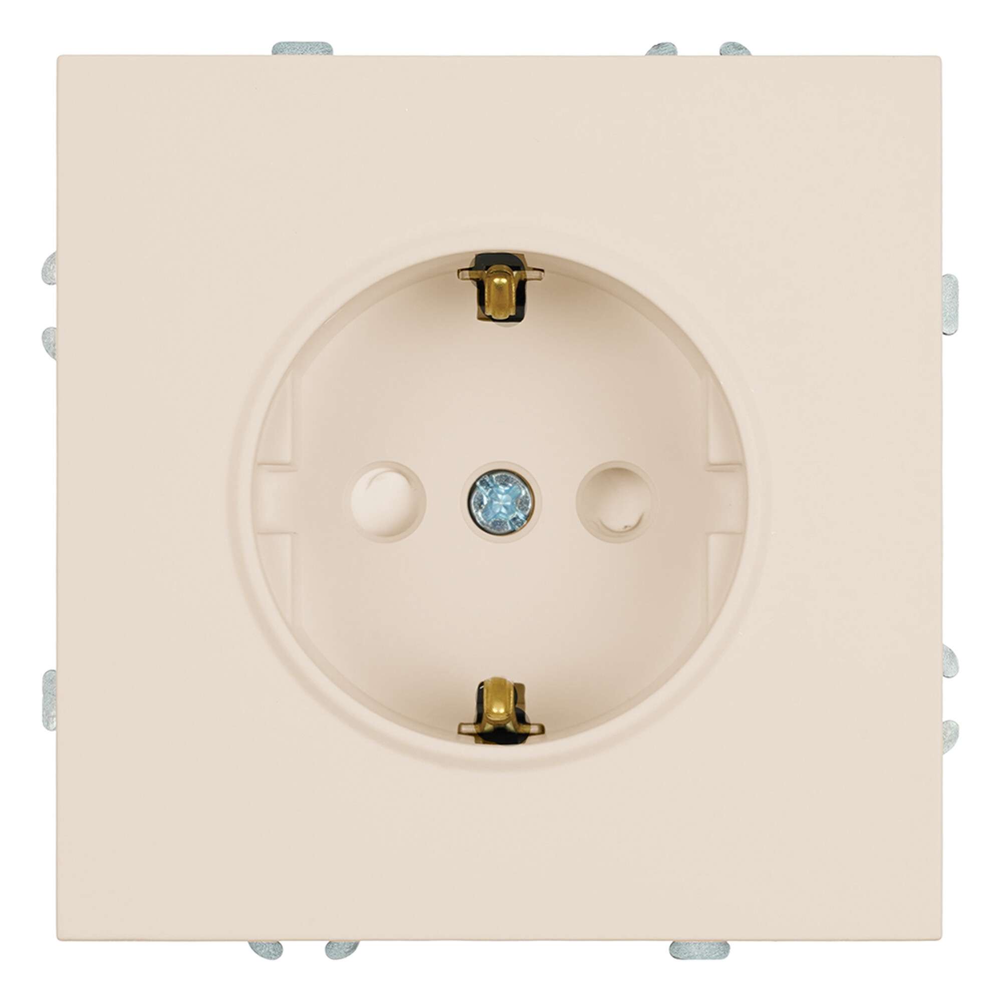 Розетка 1-местная с защитной шторкой с/з (механизм), 250В, 16А, серия Эмили, RST16-5110-08, кашемир, soft touch