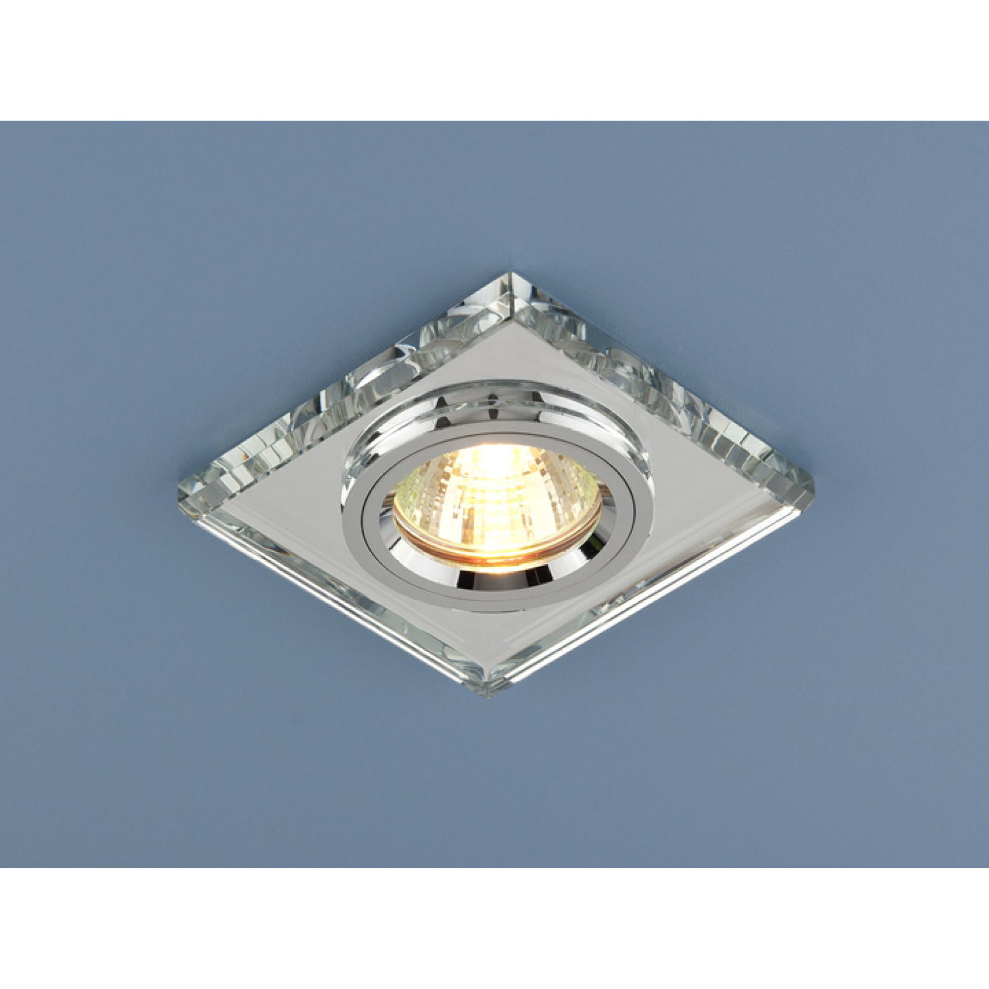 Светильник встраиваемый с подсветкой квадрат 8170 MR16 зеркальный/сер. Elektrostandard (распродажа)