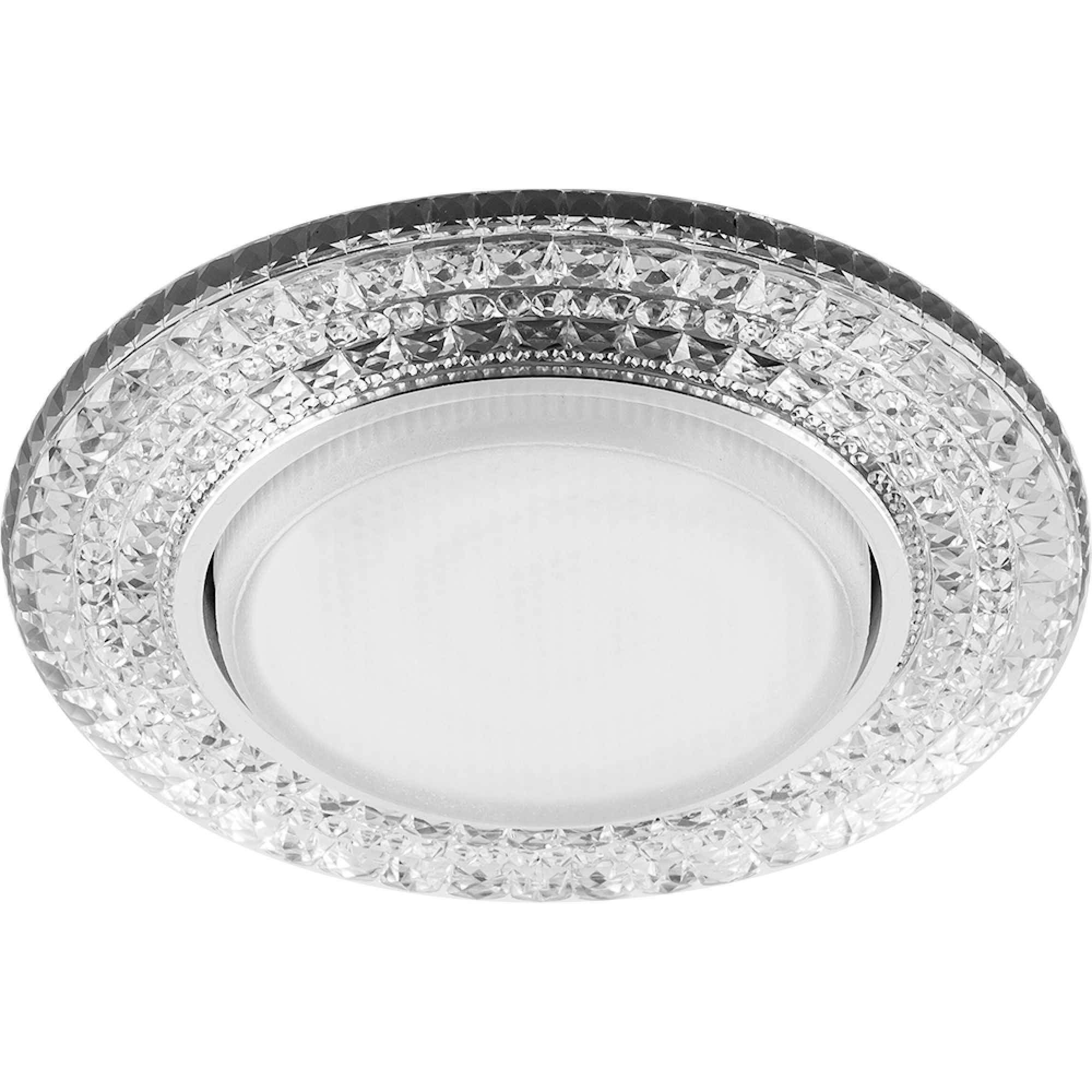 Светильник встраиваемый с подсветкой CD4020 GX53 4000K 11W прозрачный хром Feron